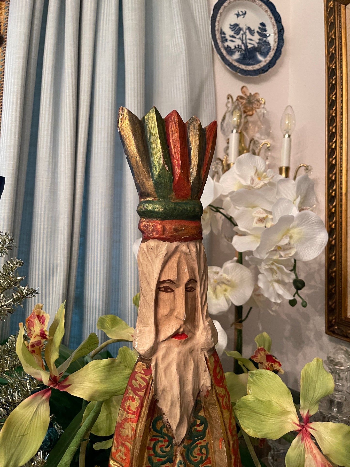 Fantastic Vintage Wise Men, Carved Wood, Hand Painted