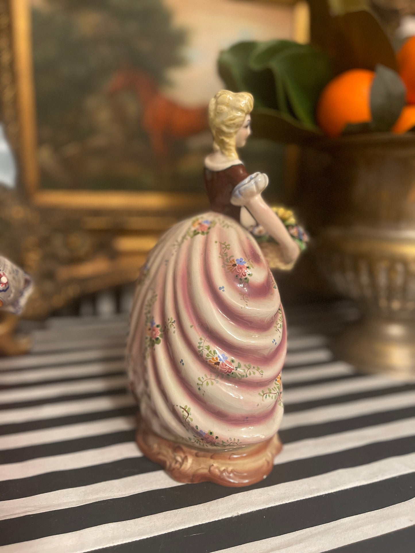 Italian Statutte, Lady with Flowers