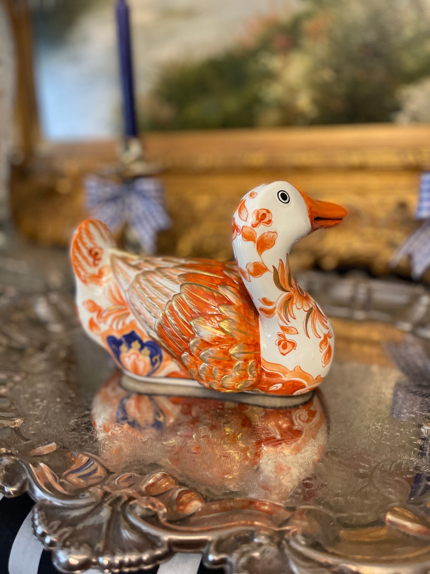 Vintage Chinoiserie Imari Style Duck, Made in Italy for Paul Hanson