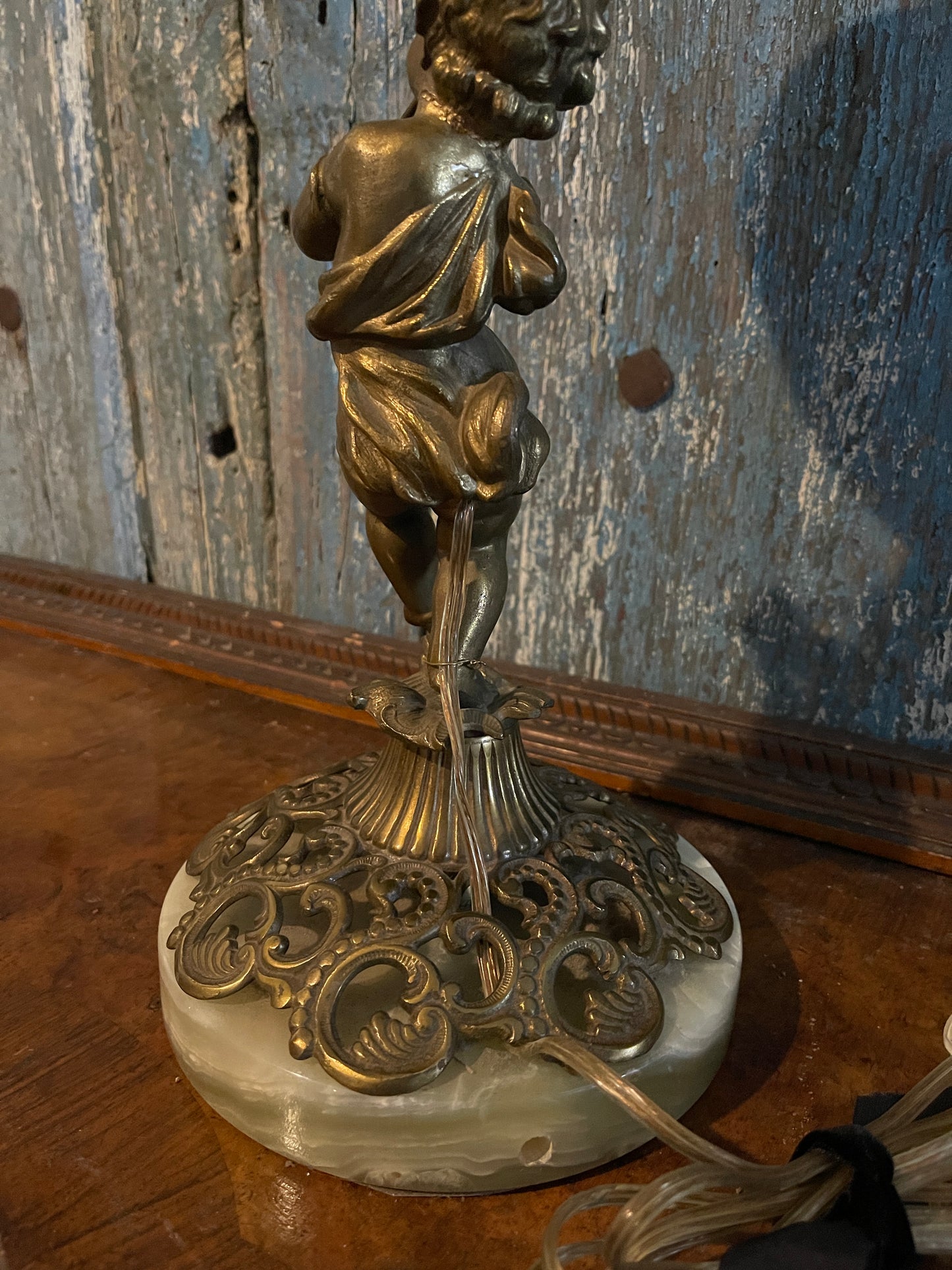 Antique Victorian Cherub Parlor Lamp,Electrified,