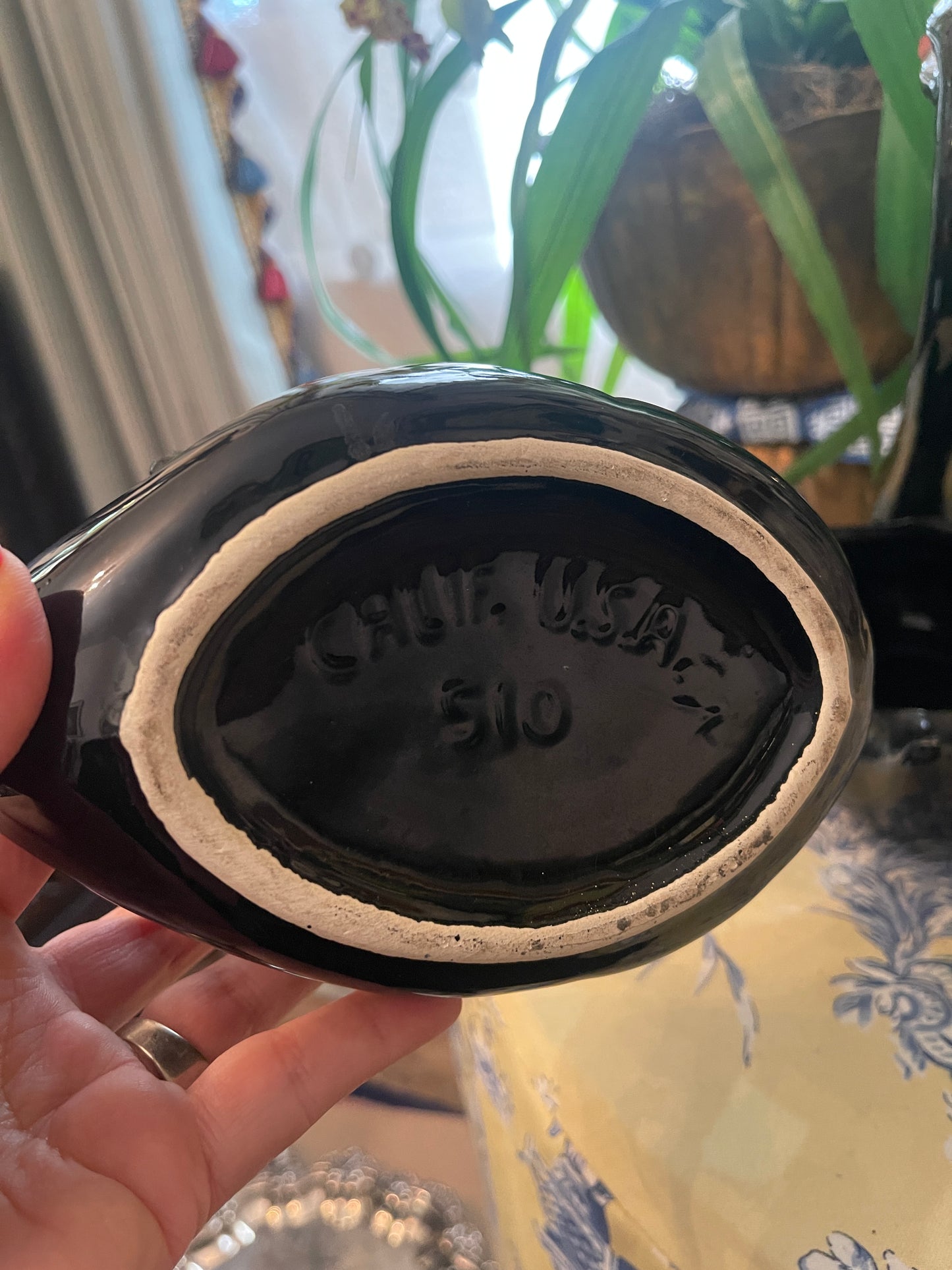 Black Swan Cache Pot Planter Pair, Mid 20th Century, Maddox Pottery