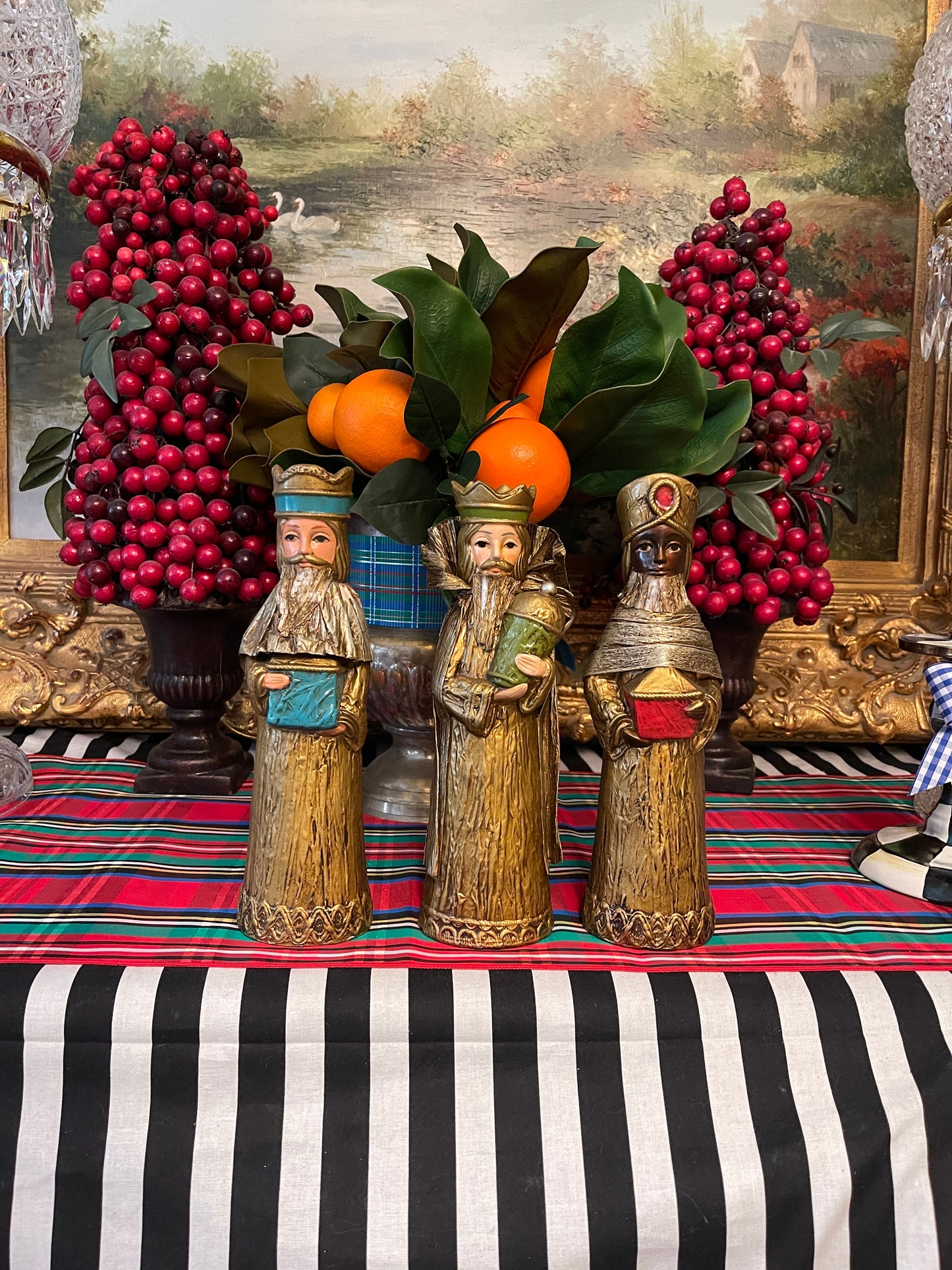 Vintage Paper Mache Three Kings/ Wise Men, Made in Japan