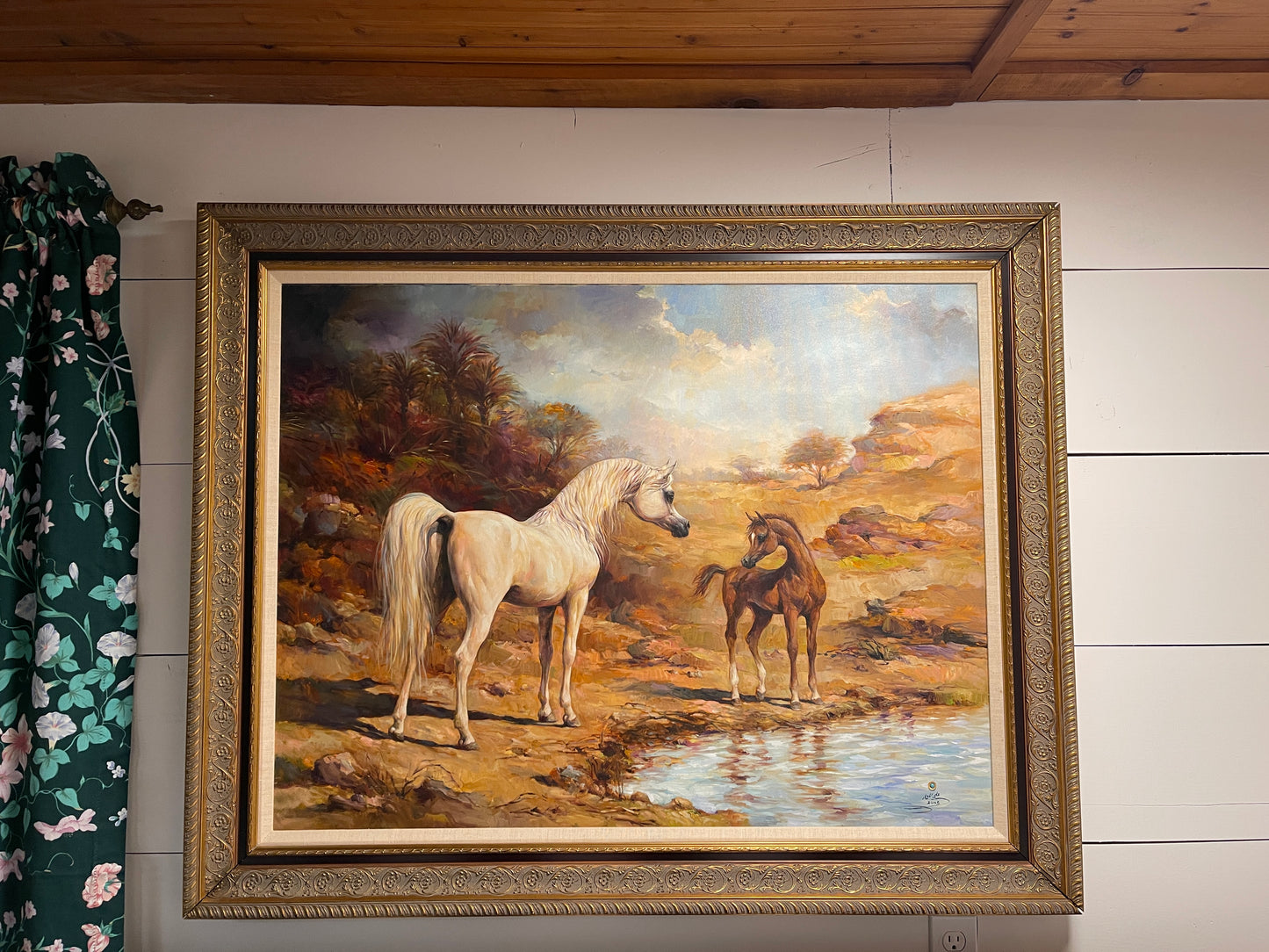 Arabian Horse Painting by Noted Artist Ali Al Mimar, Estate Art