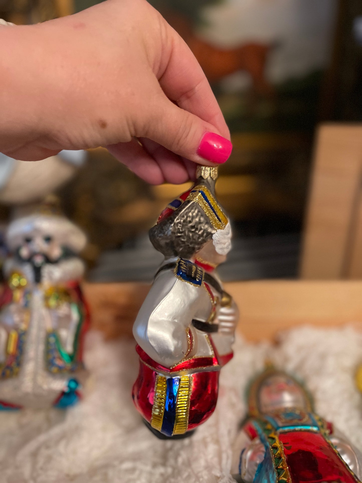 Vintage Kurt Adler Russian Collection of Polonaise Handblown Glass Ornaments in the Original Box, Made in Poland