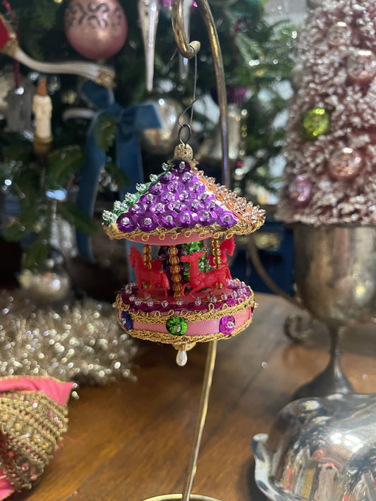 Pink Crousel Push Pin Christmas Ornament