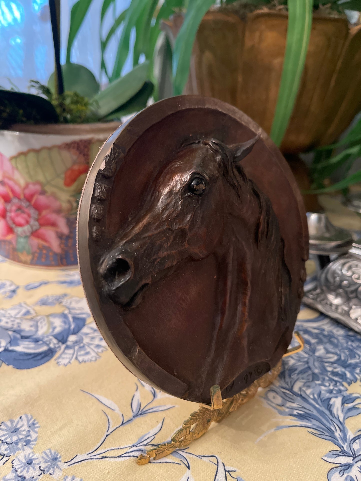 Arabian Horse Cast Bronze Plaque by Edwin Bogucki, Artist Signed