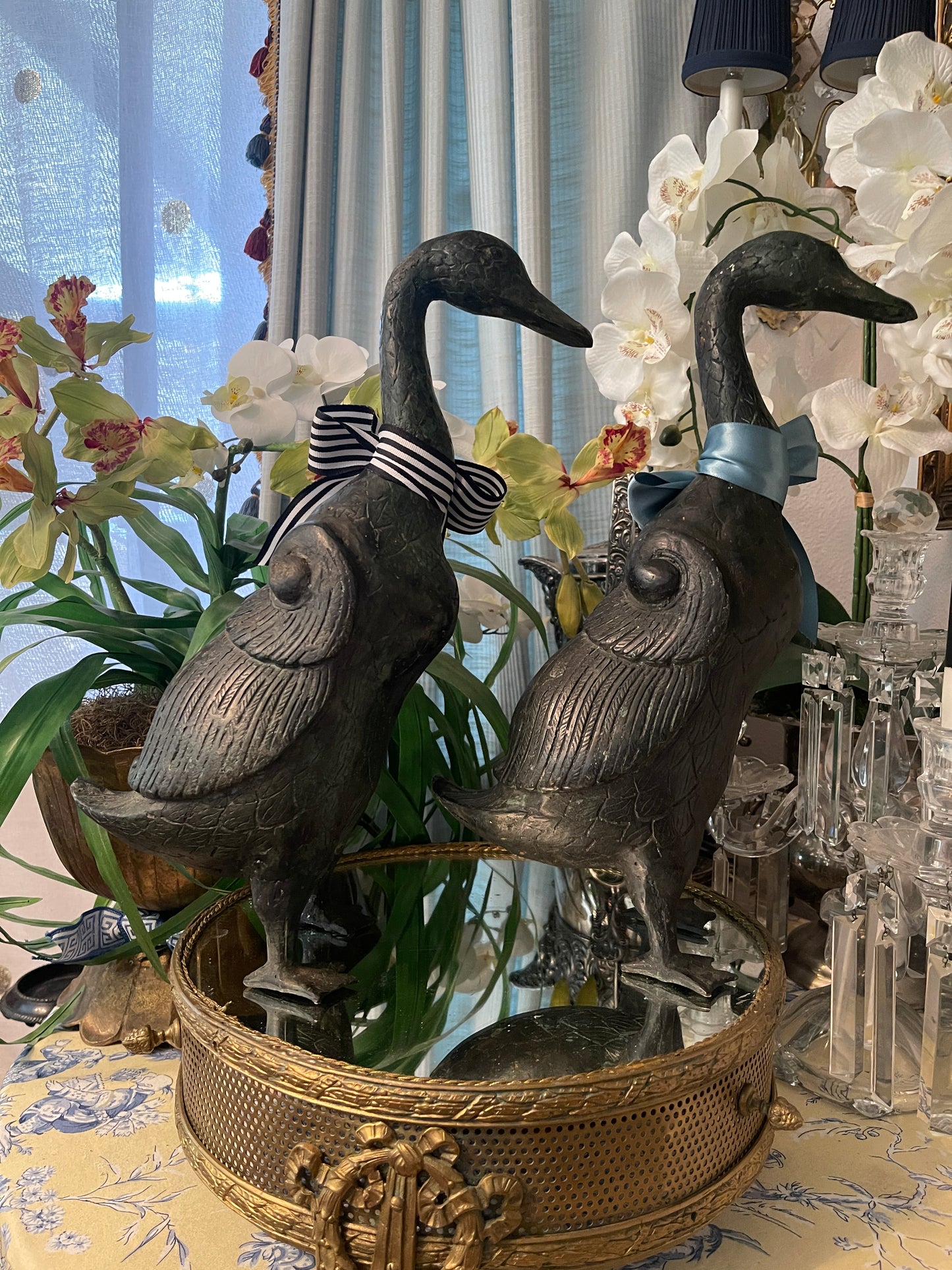 Vintage Cast Metal Goose, Two Available