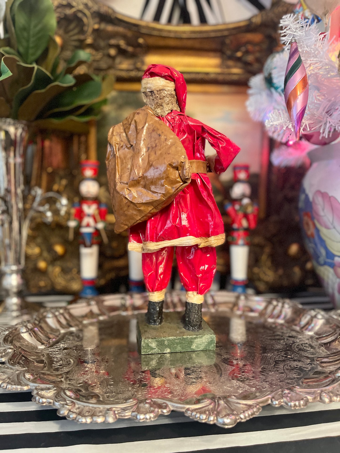 Standing Paper Mache Santa