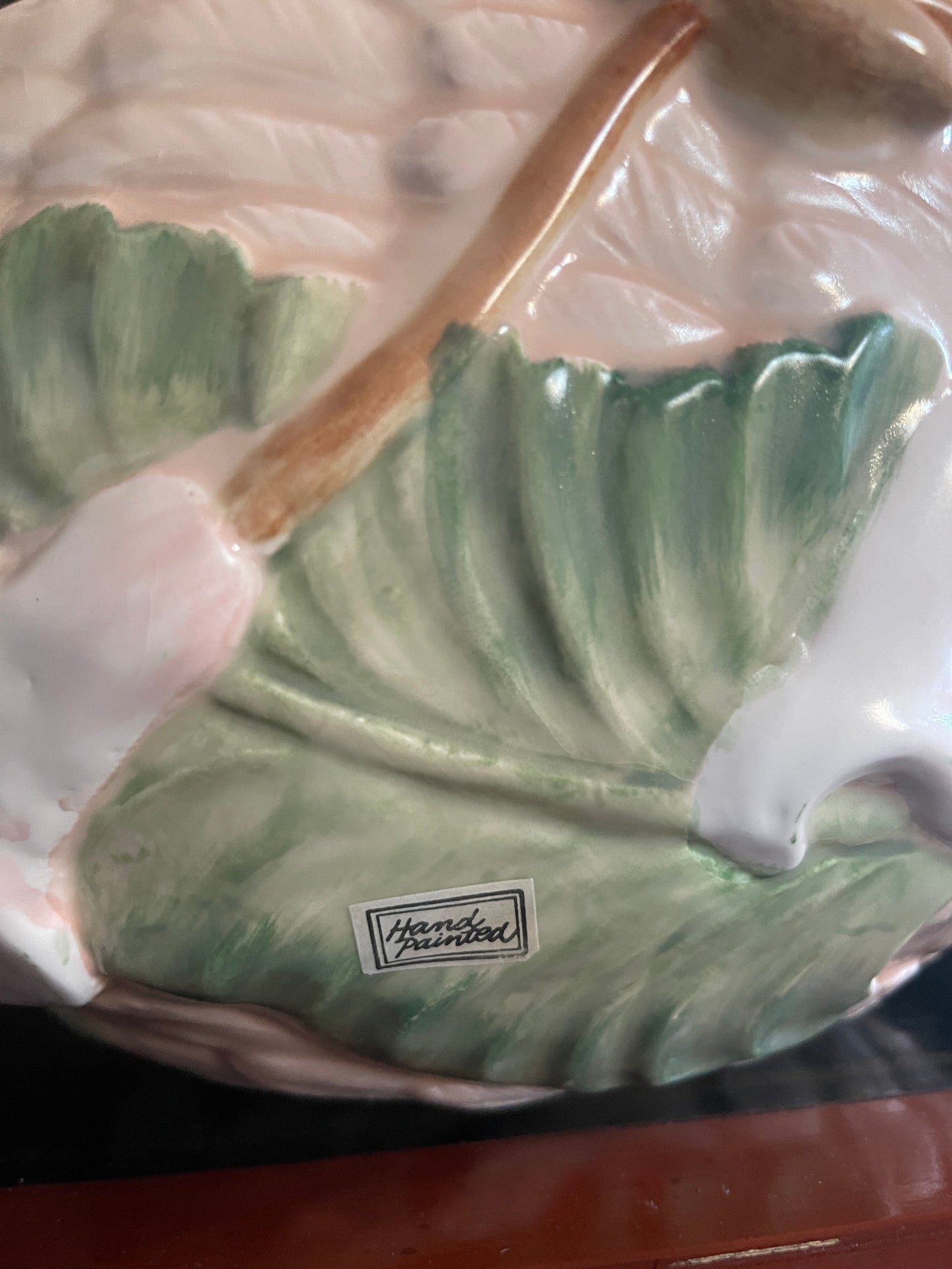 Vintage Fitz and Floyd Lily of the Valley Swan Centerpiece Bowl, Made in Japan, Hand Painted