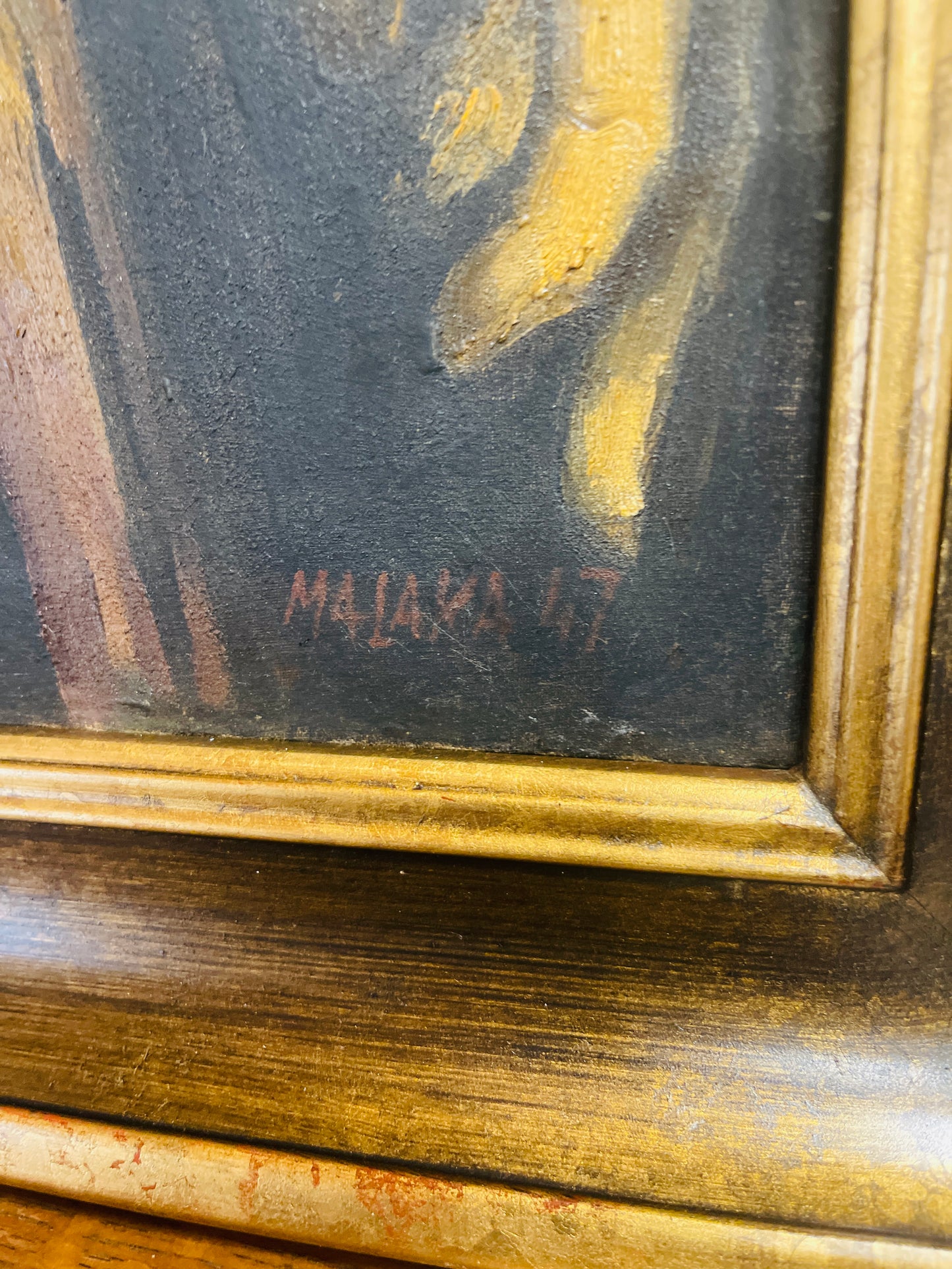 Antique 1847 Oil Painting in the Style of Frans Hals, Portrait of Man Sitting, Wearing Floppy Hat,