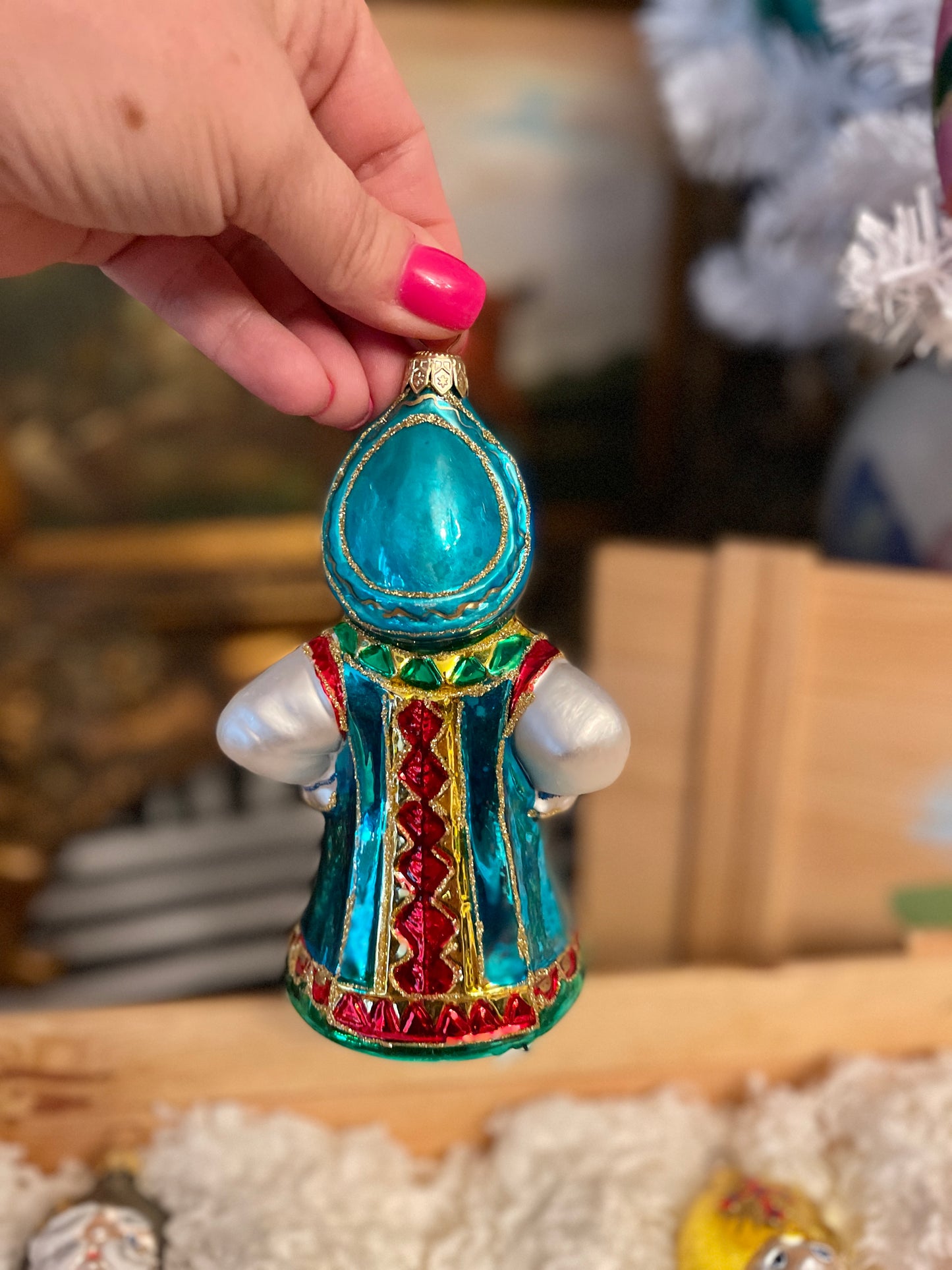 Vintage Kurt Adler Russian Collection of Polonaise Handblown Glass Ornaments in the Original Box, Made in Poland