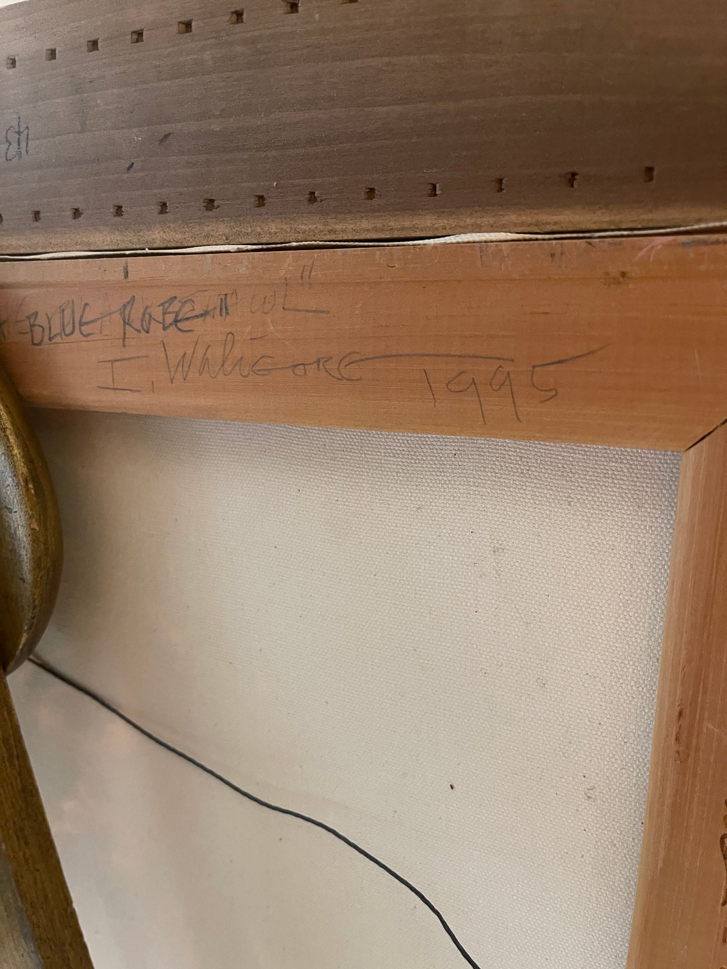 Vintage Female Nude Oil Painting in Ornate Gilt Frame | Expressive Figure Study, Signed