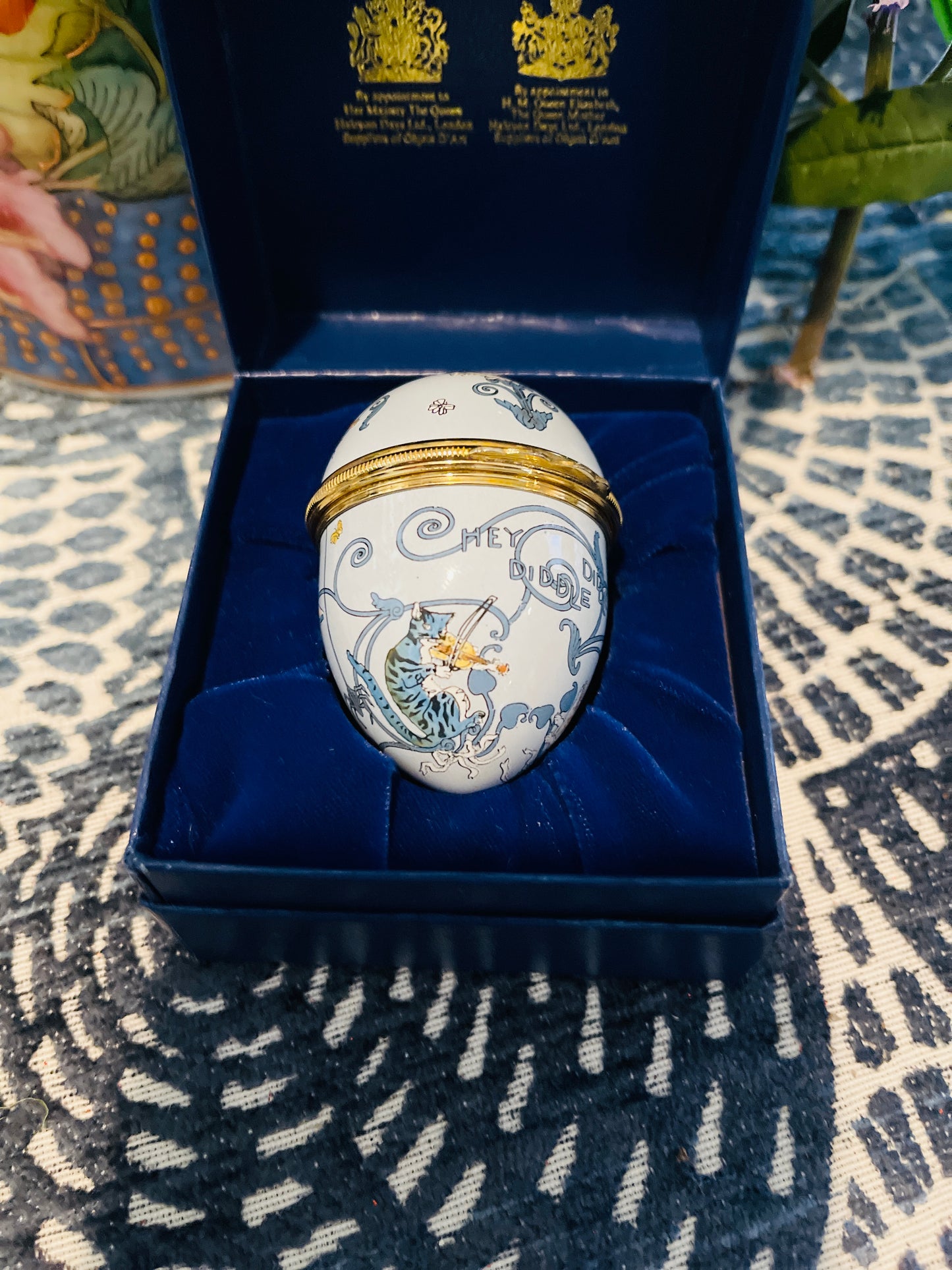 Halcyon Days Mother Goose Nursery Rhymes Enameled Egg, Made in England, Original Box