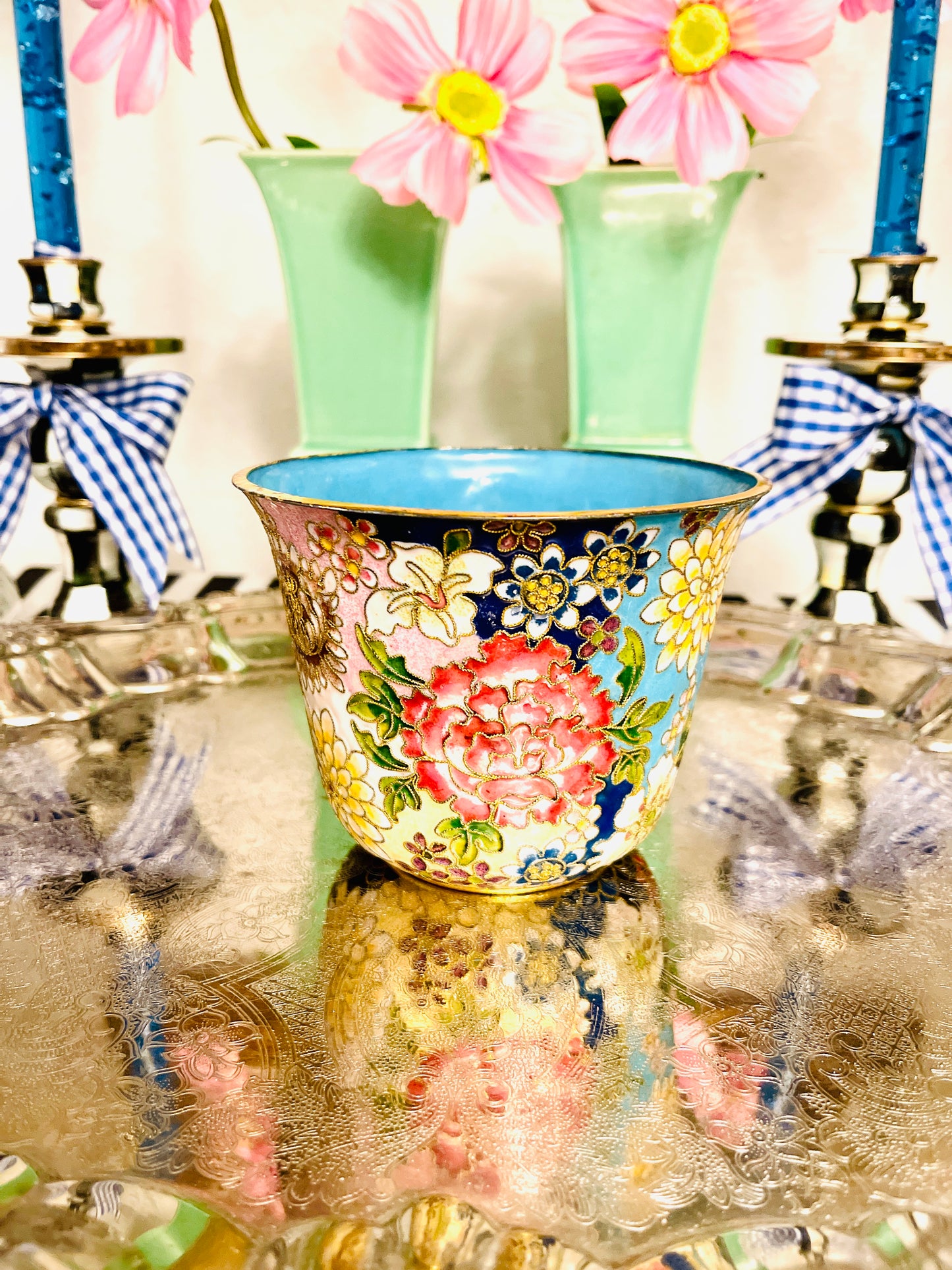 Vintage Cloisonné Cachepot