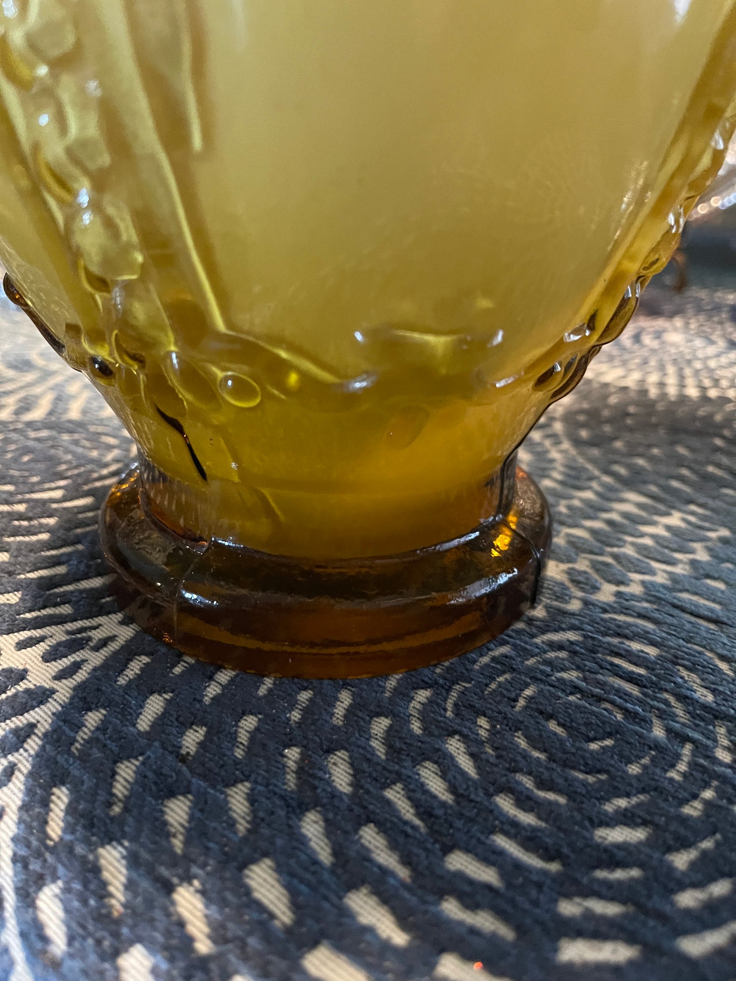 Vintage Art Deco Vase with Cased Ruffle Hand Blown Glass Vase, Mid 20th Century Victorian Vase in Butterscotch, Fantastic Detail