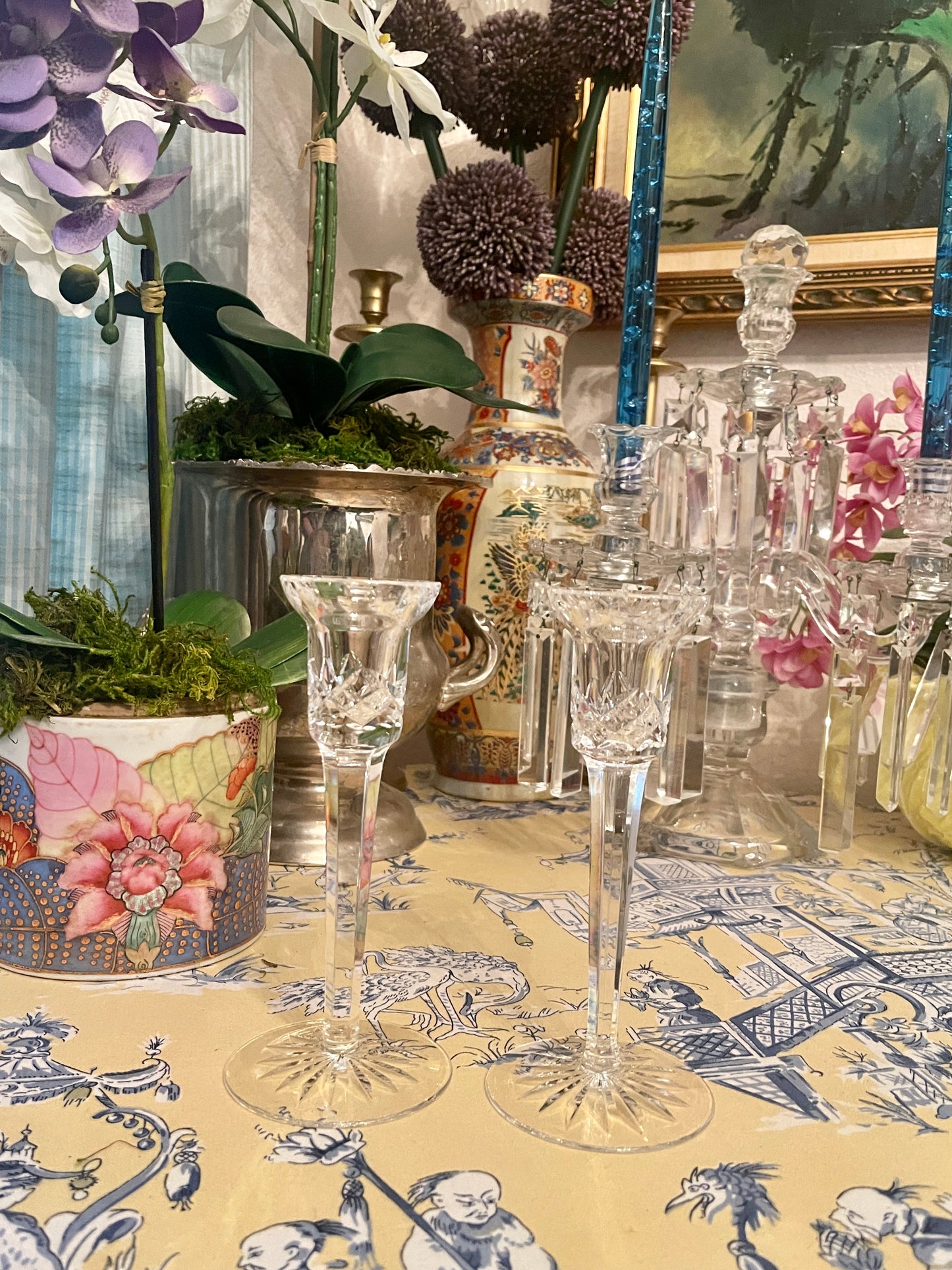 Pair of Waterford Crystal Candlesticks with Original Box