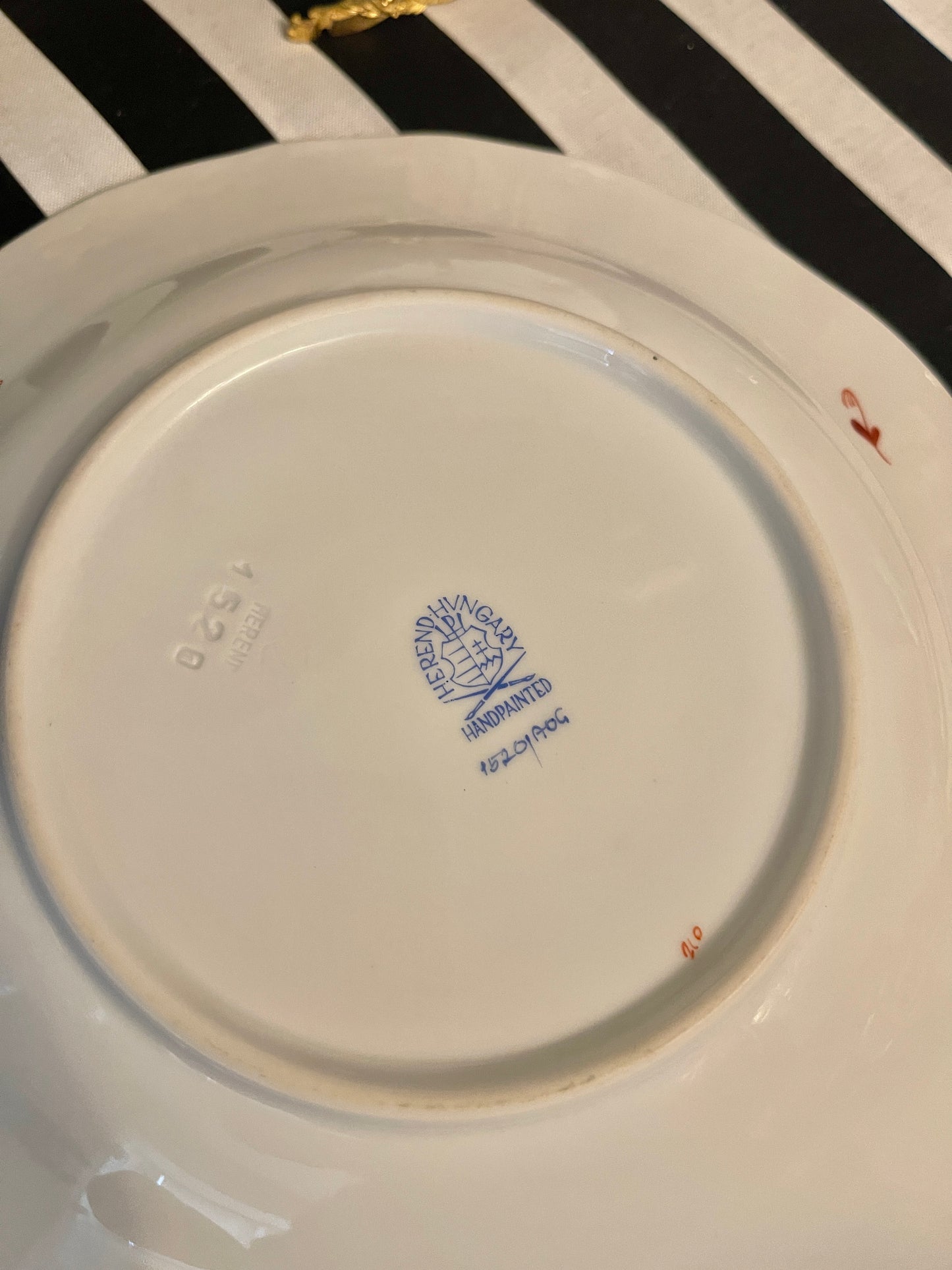 Herend Rust Chinese Bouquet Dessert Plates, Sold in Pairs