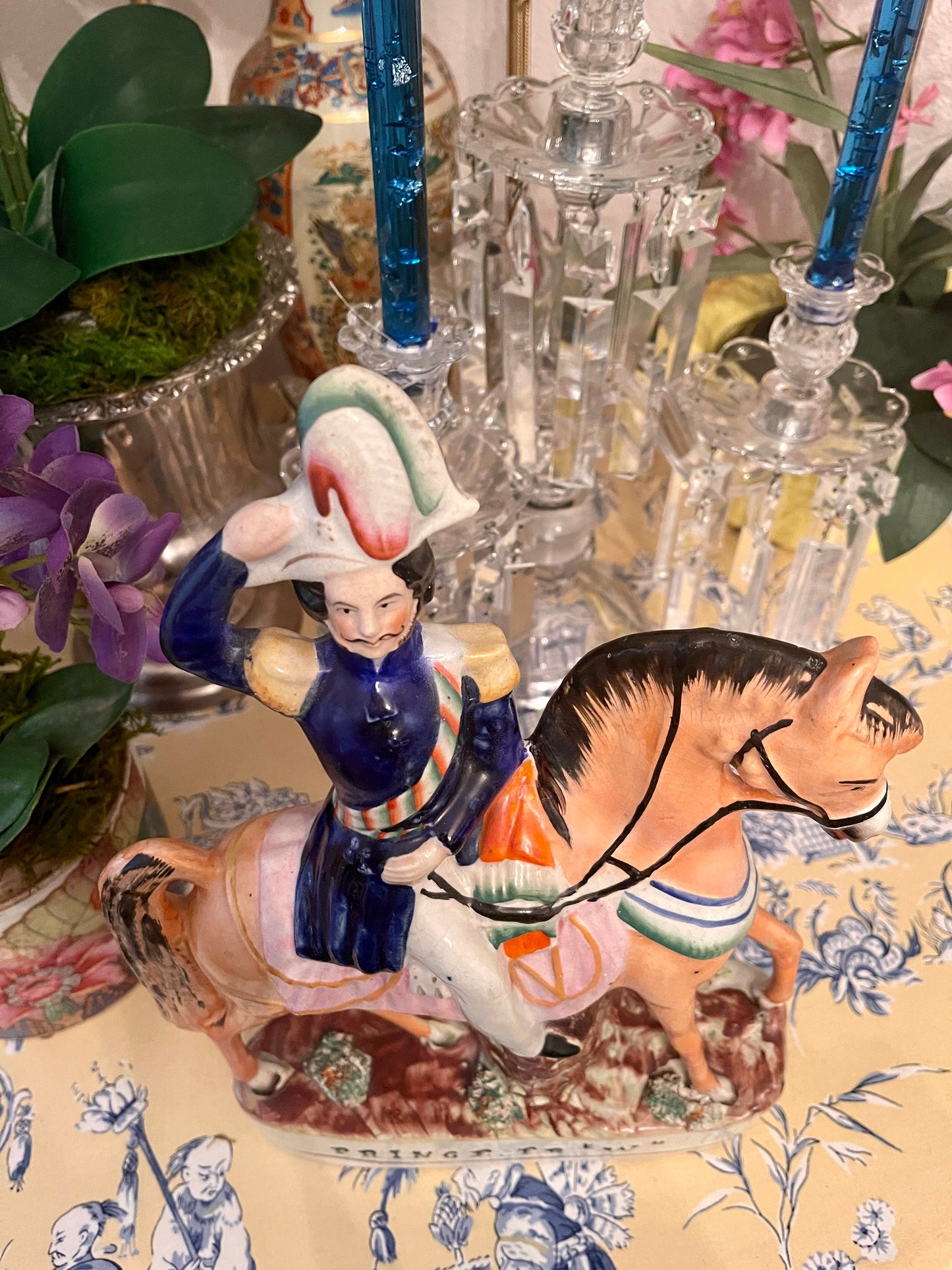 Prince Friedrich William on Horseback, Staffordshire Mantle Statuette, King of Prussia, Relation of Queen Victoria and Prince Albert