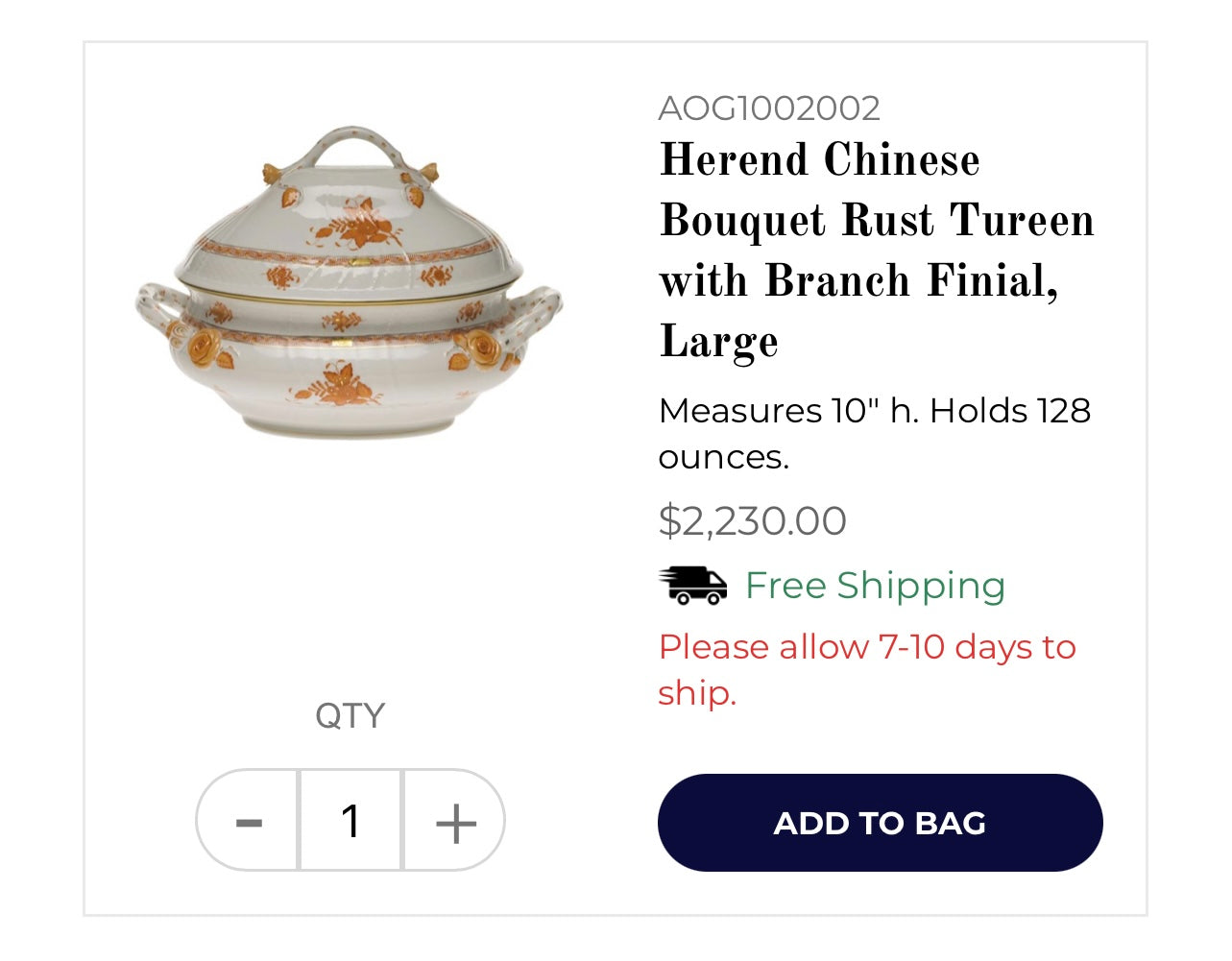 Large Herend Chinese Bouquet Tureen with Branch Handles