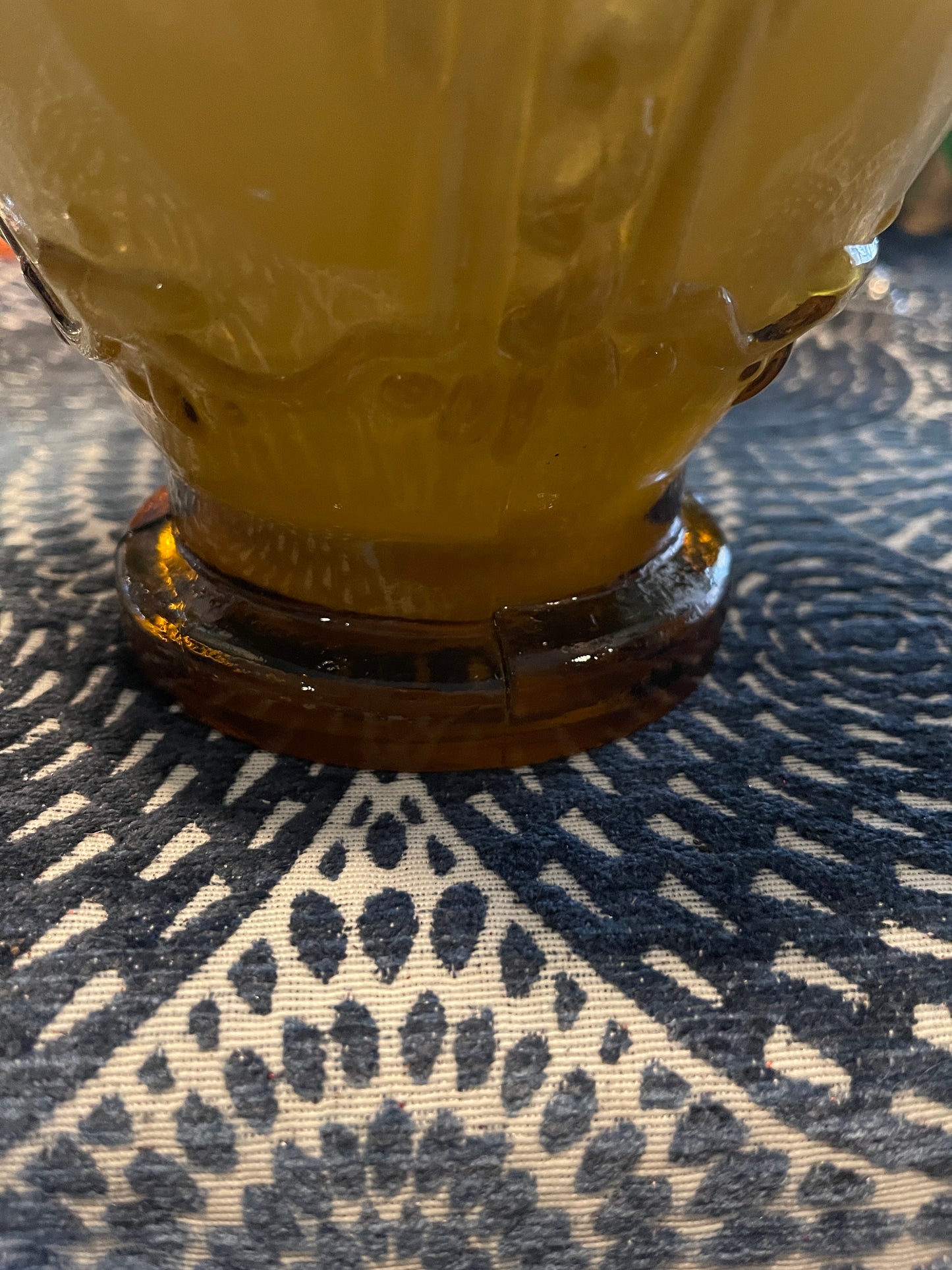 Vintage Art Deco Vase with Cased Ruffle Hand Blown Glass Vase, Mid 20th Century Victorian Vase in Butterscotch, Fantastic Detail