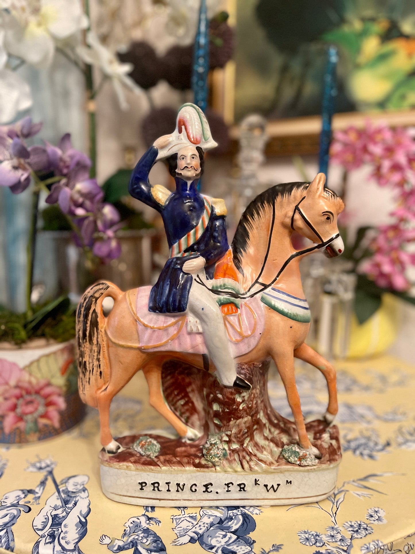 Prince Friedrich William on Horseback, Staffordshire Mantle Statuette, King of Prussia, Relation of Queen Victoria and Prince Albert