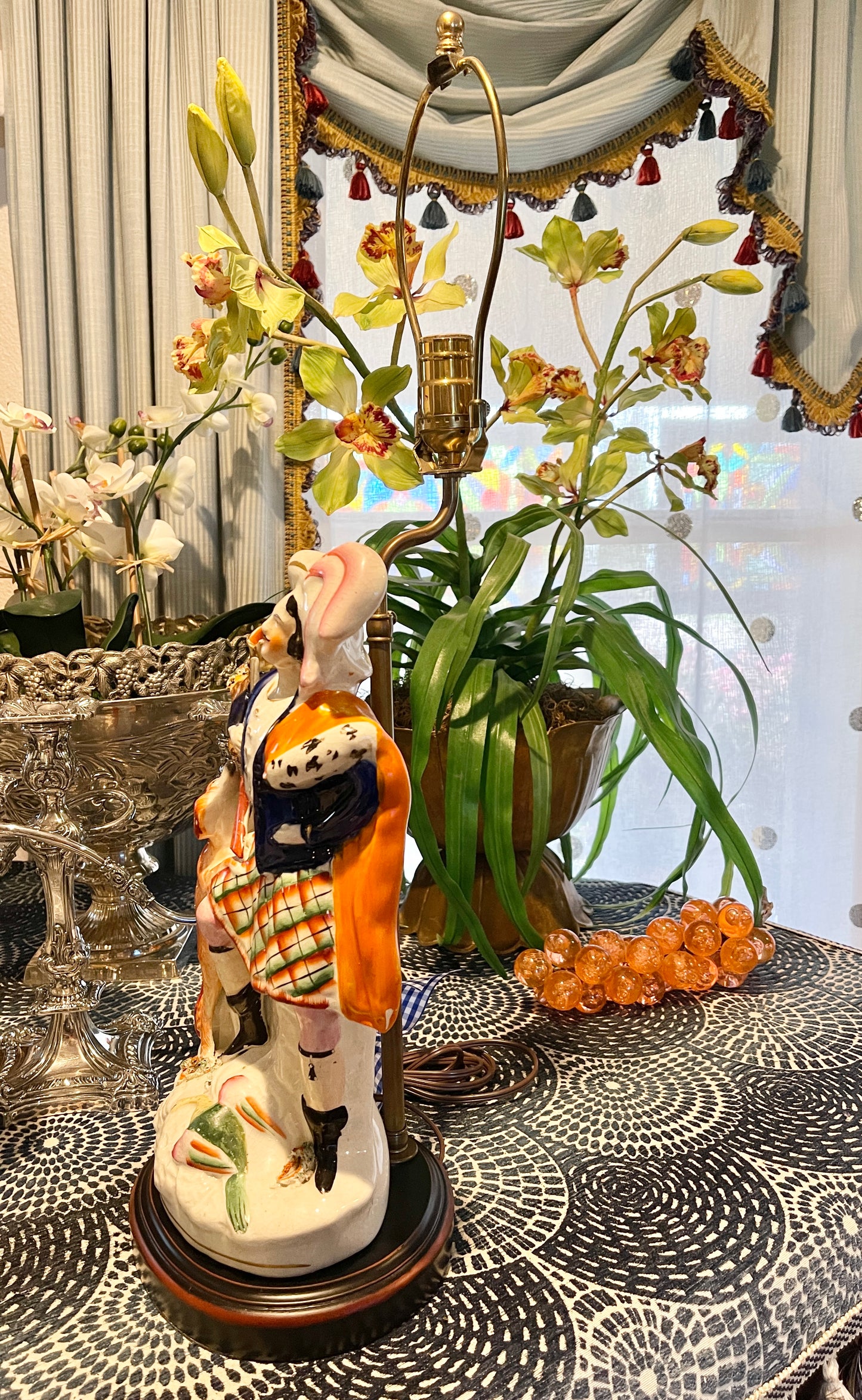 LARGE Staffordshire Spill Vase Lamp