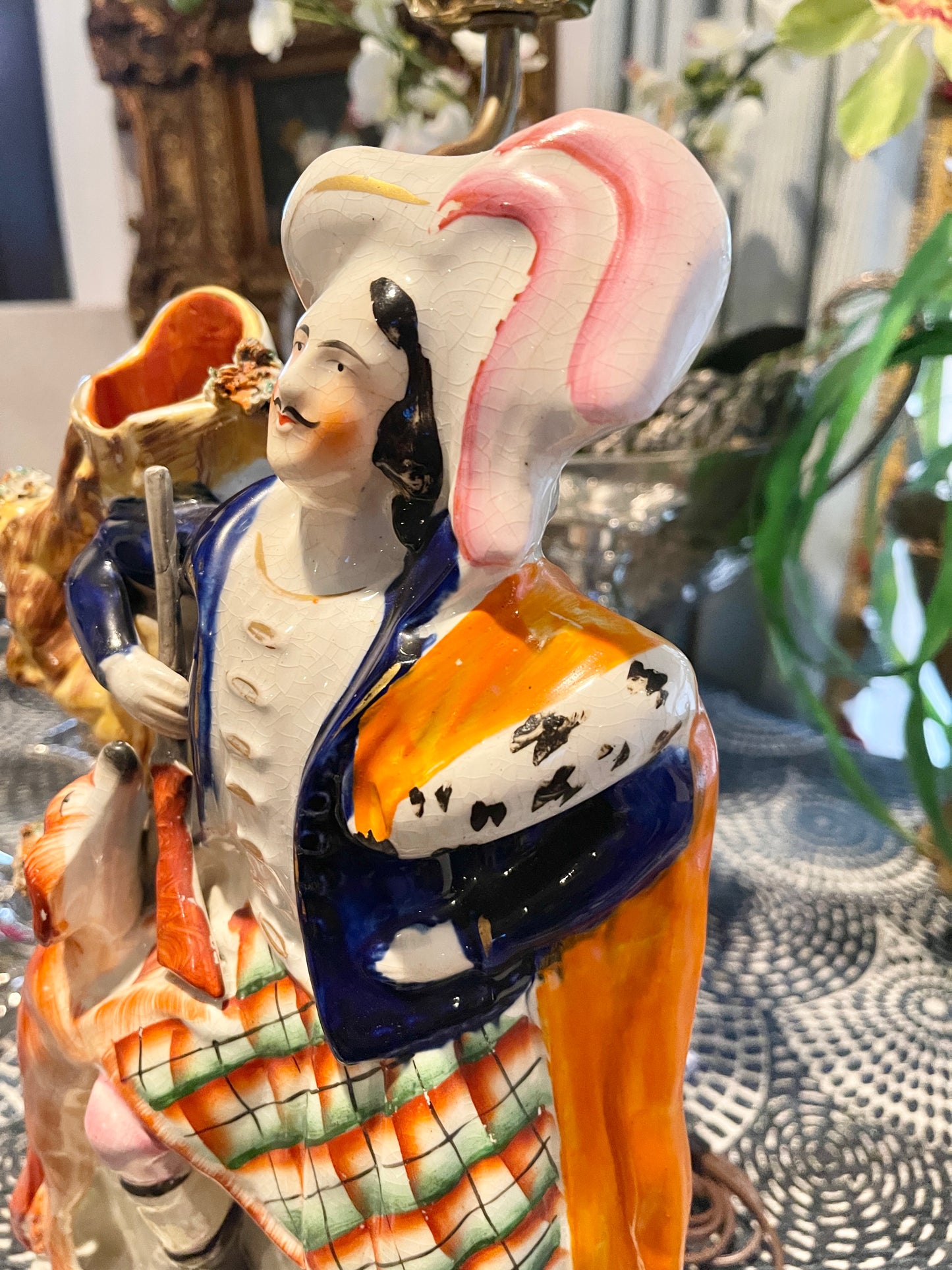 LARGE Staffordshire Spill Vase Lamp