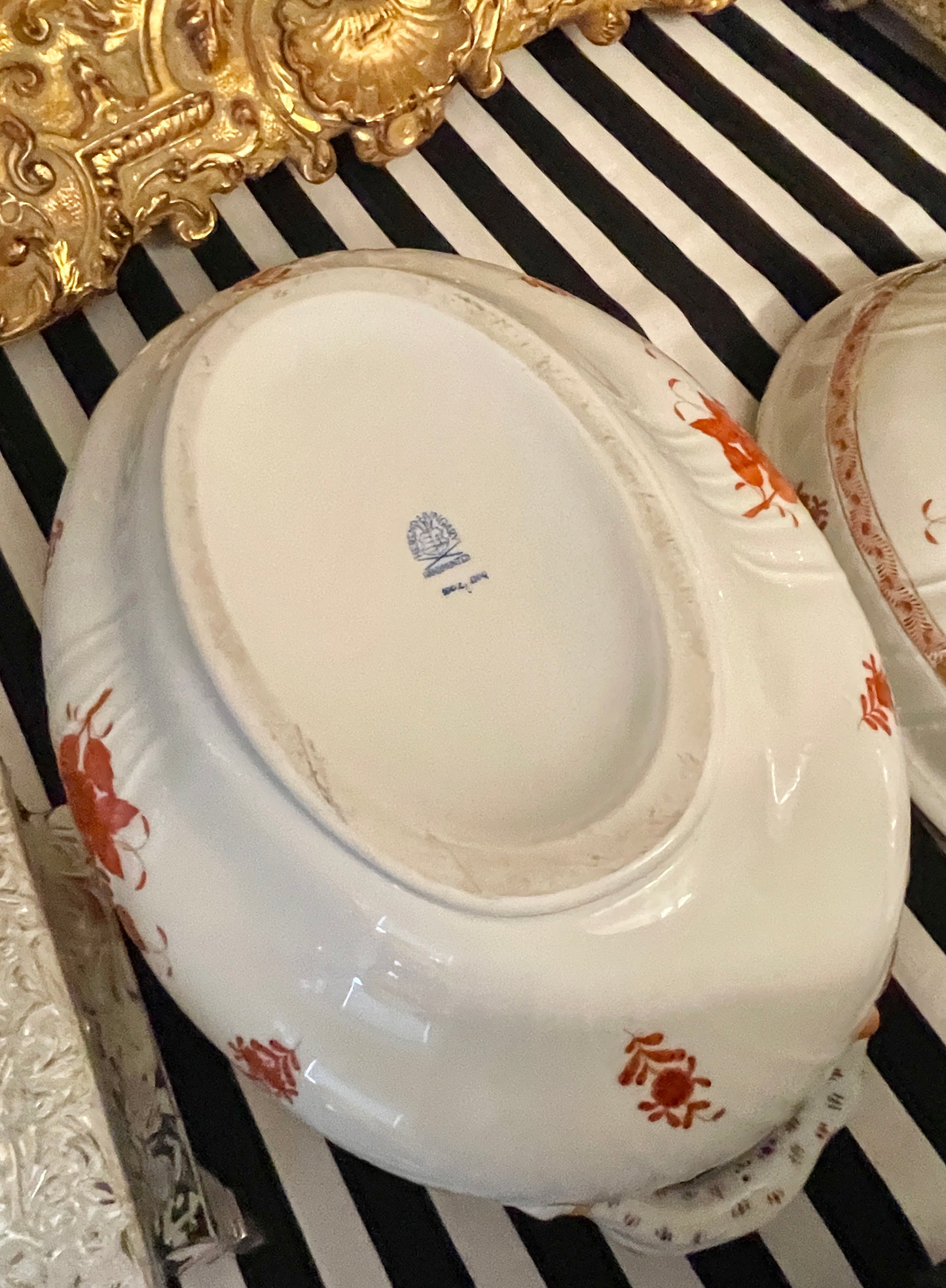 Large Herend Chinese Bouquet Tureen with Branch Handles