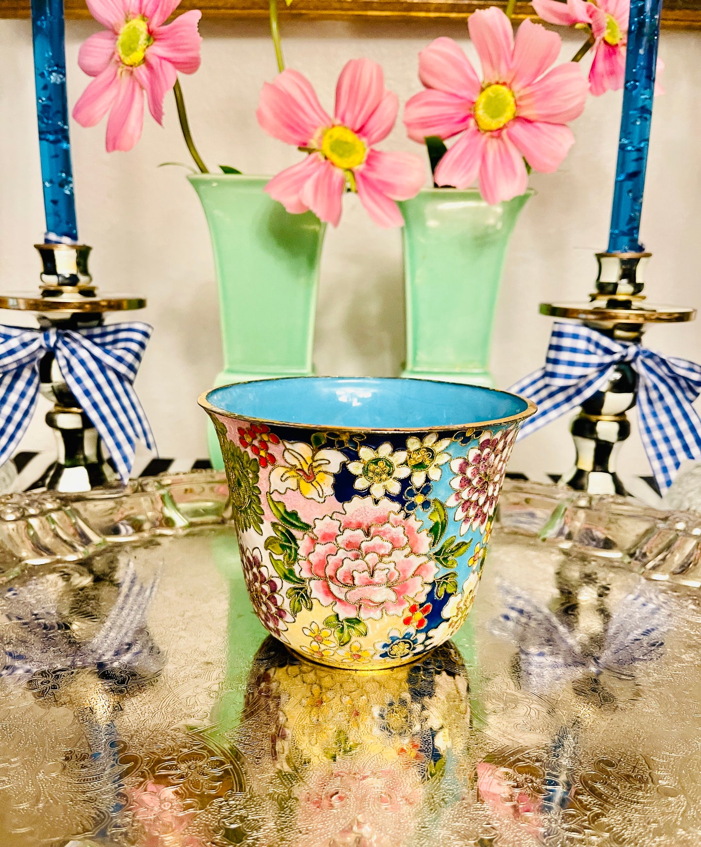 Vintage Cloisonné Cachepot