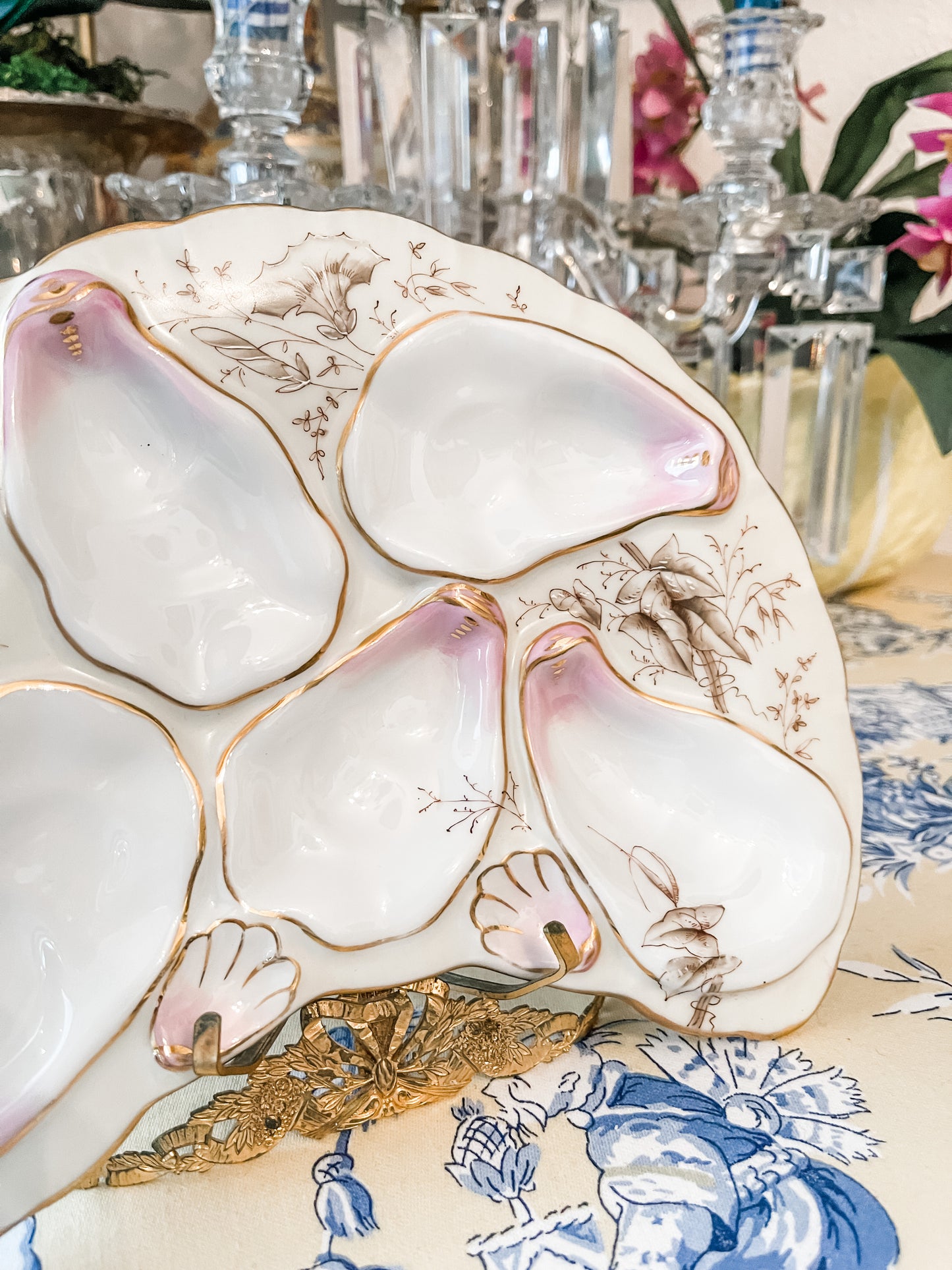 Antique Oyster Plate, ABR French Co, Boston, circa Early 1900s