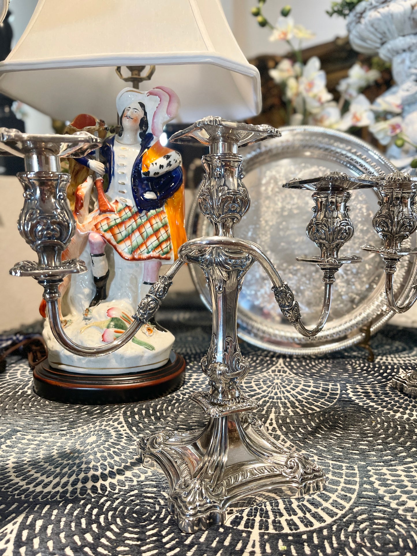 Pair of Vintage Friedman Silver Co Candelabras, Silver plate