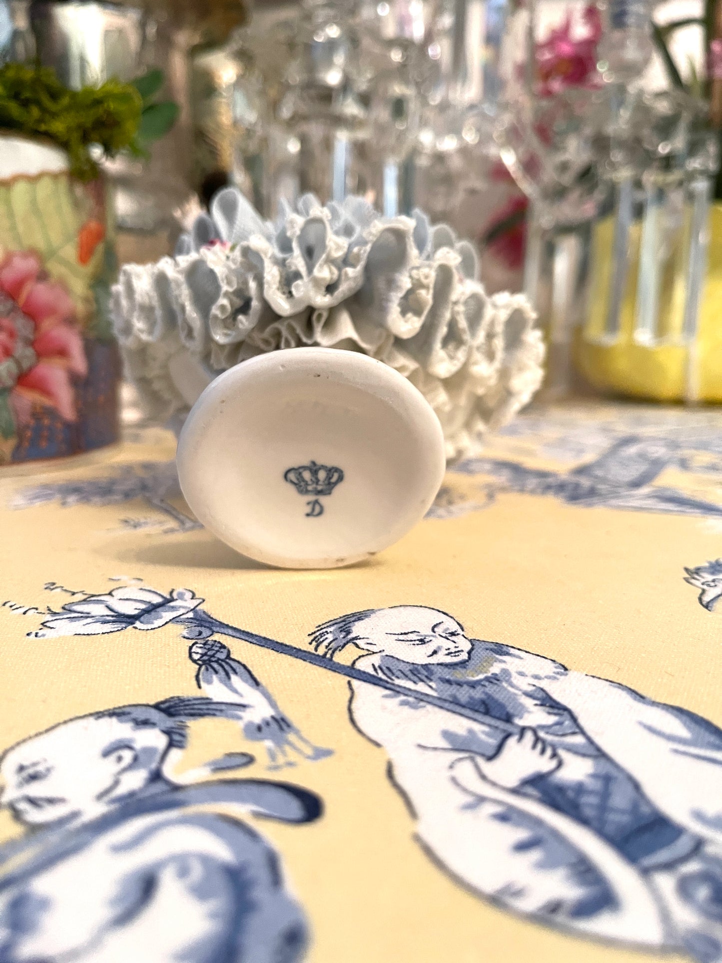 Vintage Dresden Porcelain Dancer, Vintage Shelf Decor, Grandmillennial