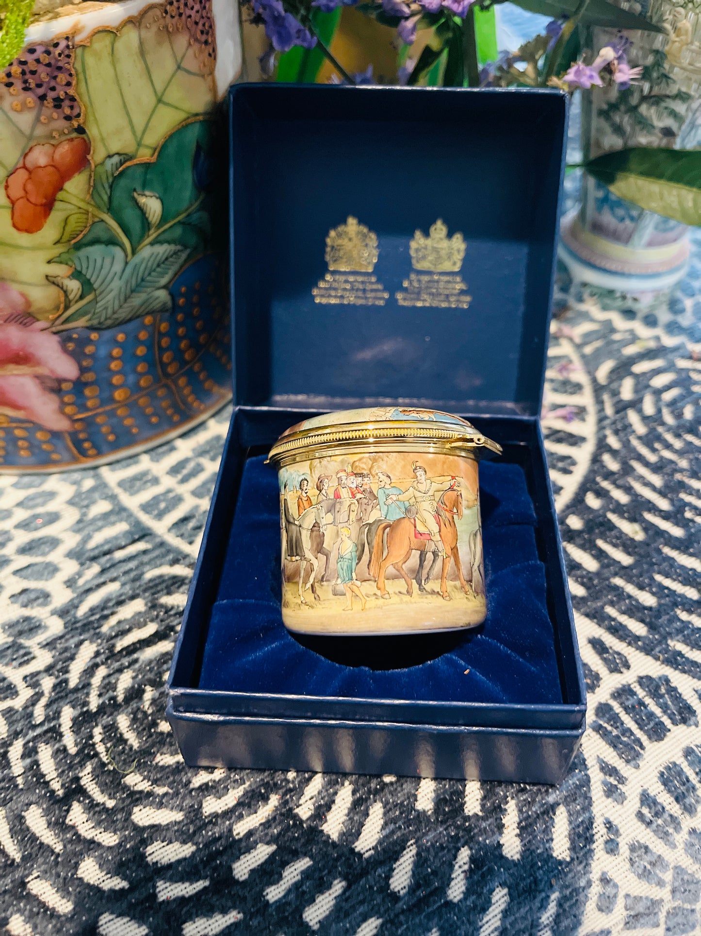 Halcyon Days Enamel ‘The Canterbury Tales’ Box, Made in England, "Halcyon Days Enamels - England - Bilston & Battersea Enamels Revival"
