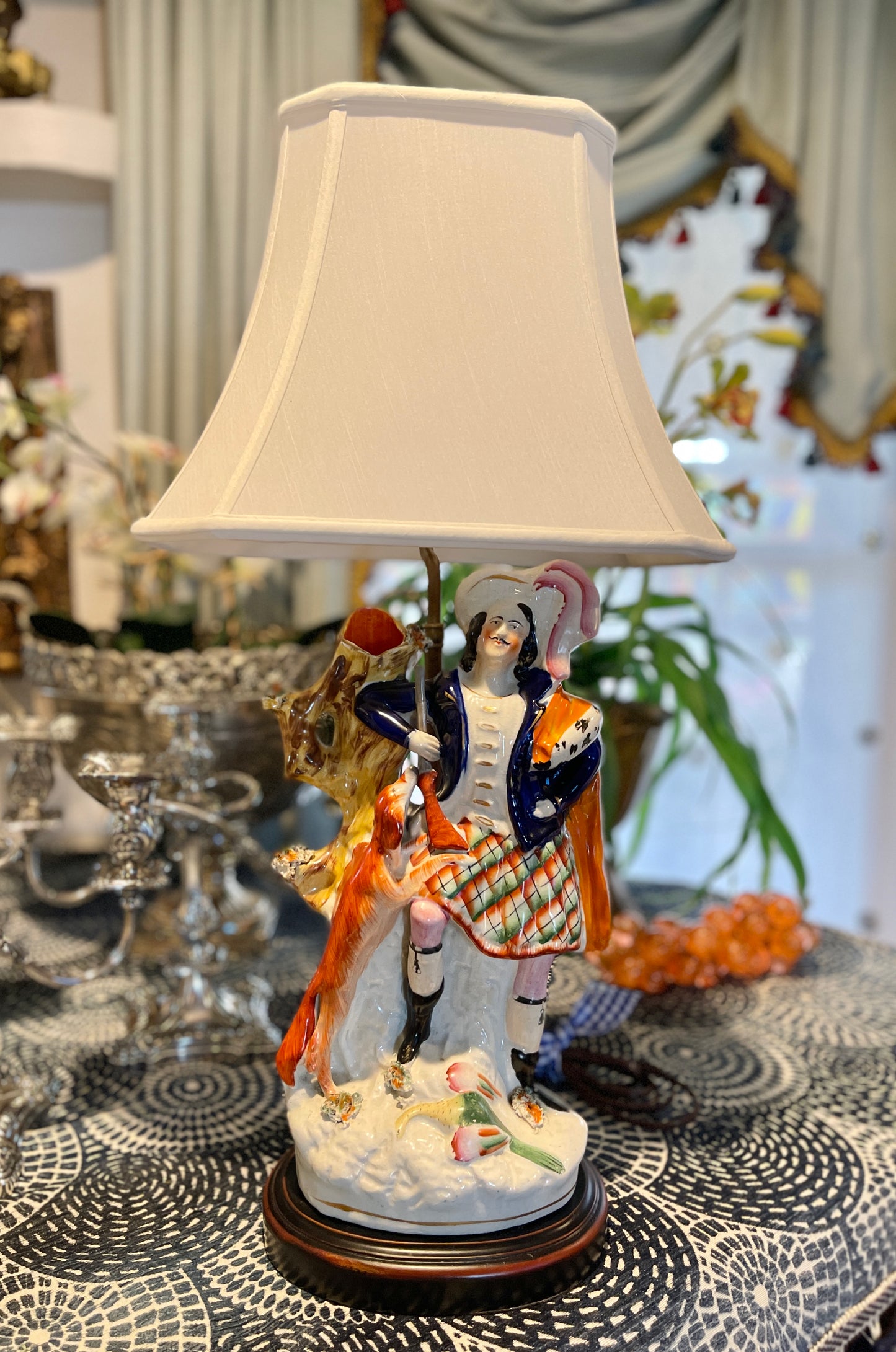 LARGE Staffordshire Spill Vase Lamp