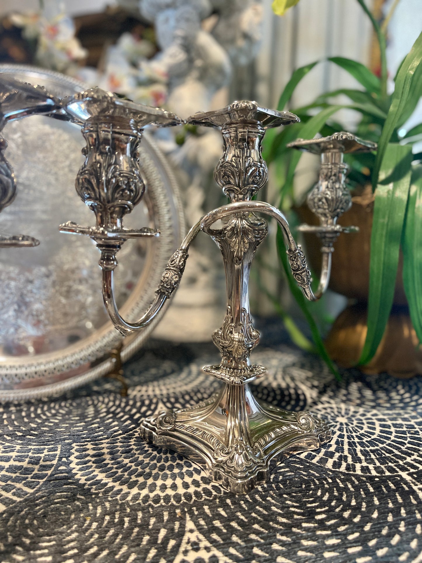 Pair of Vintage Friedman Silver Co Candelabras, Silver plate