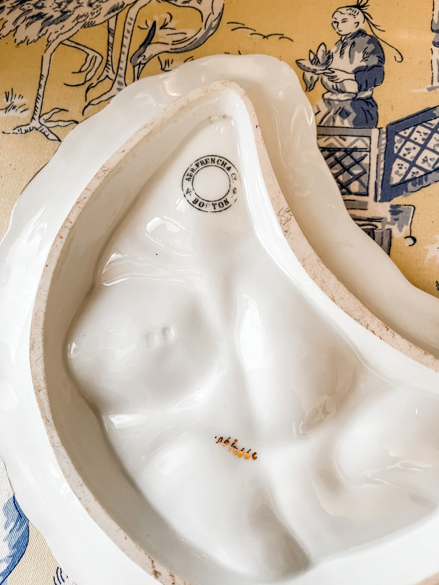 Antique Oyster Plate, ABR French Co, Boston, circa Early 1900s