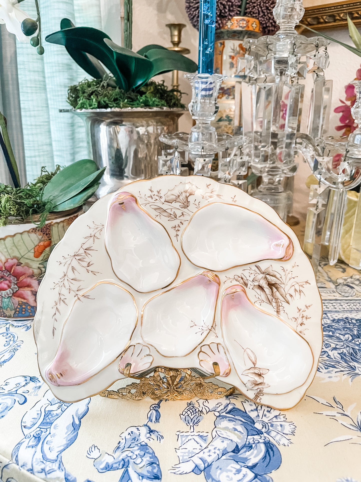 Antique Oyster Plate, ABR French Co, Boston, circa Early 1900s
