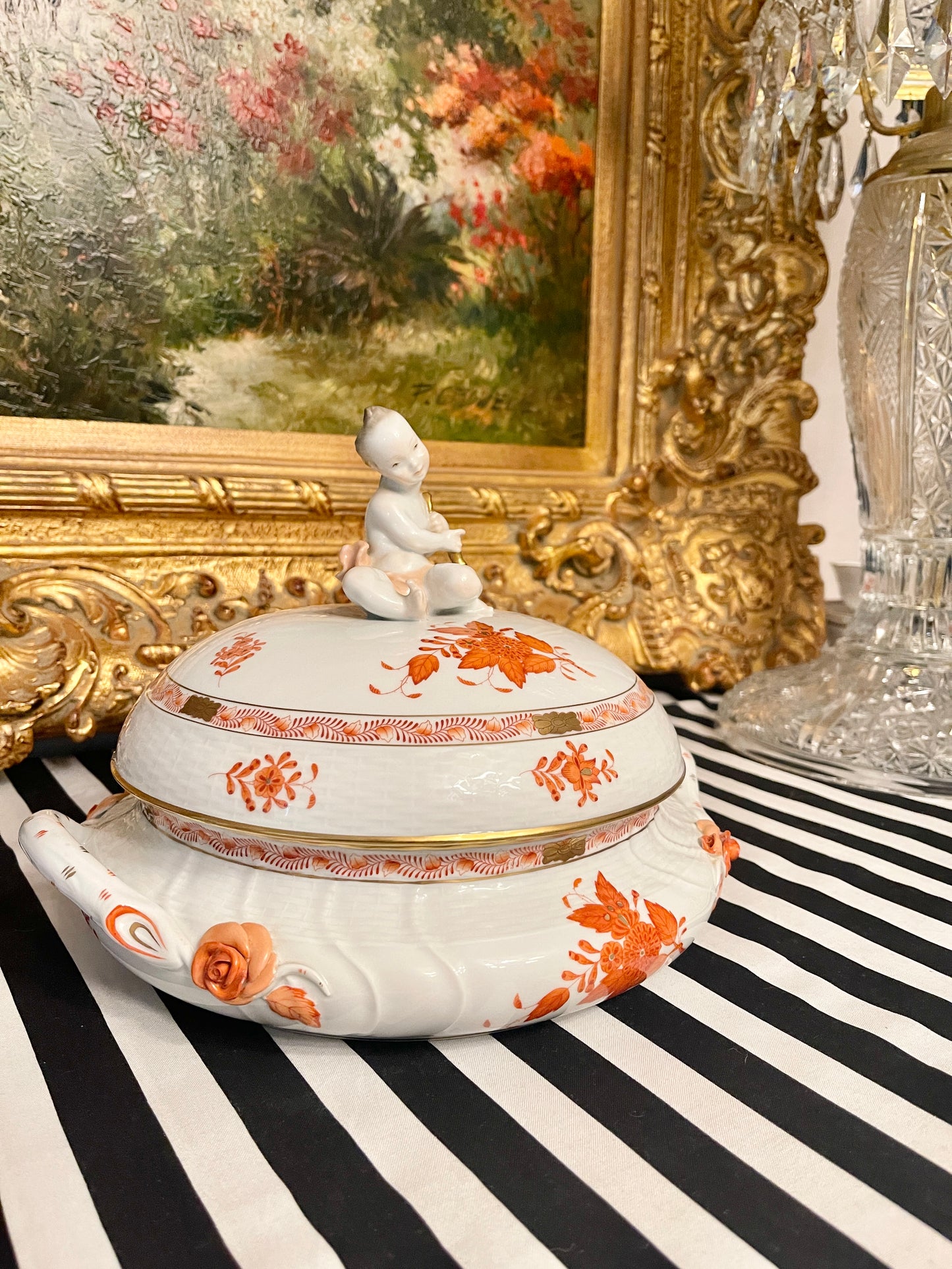 Herend Chinese Bouquet Figural Tureen