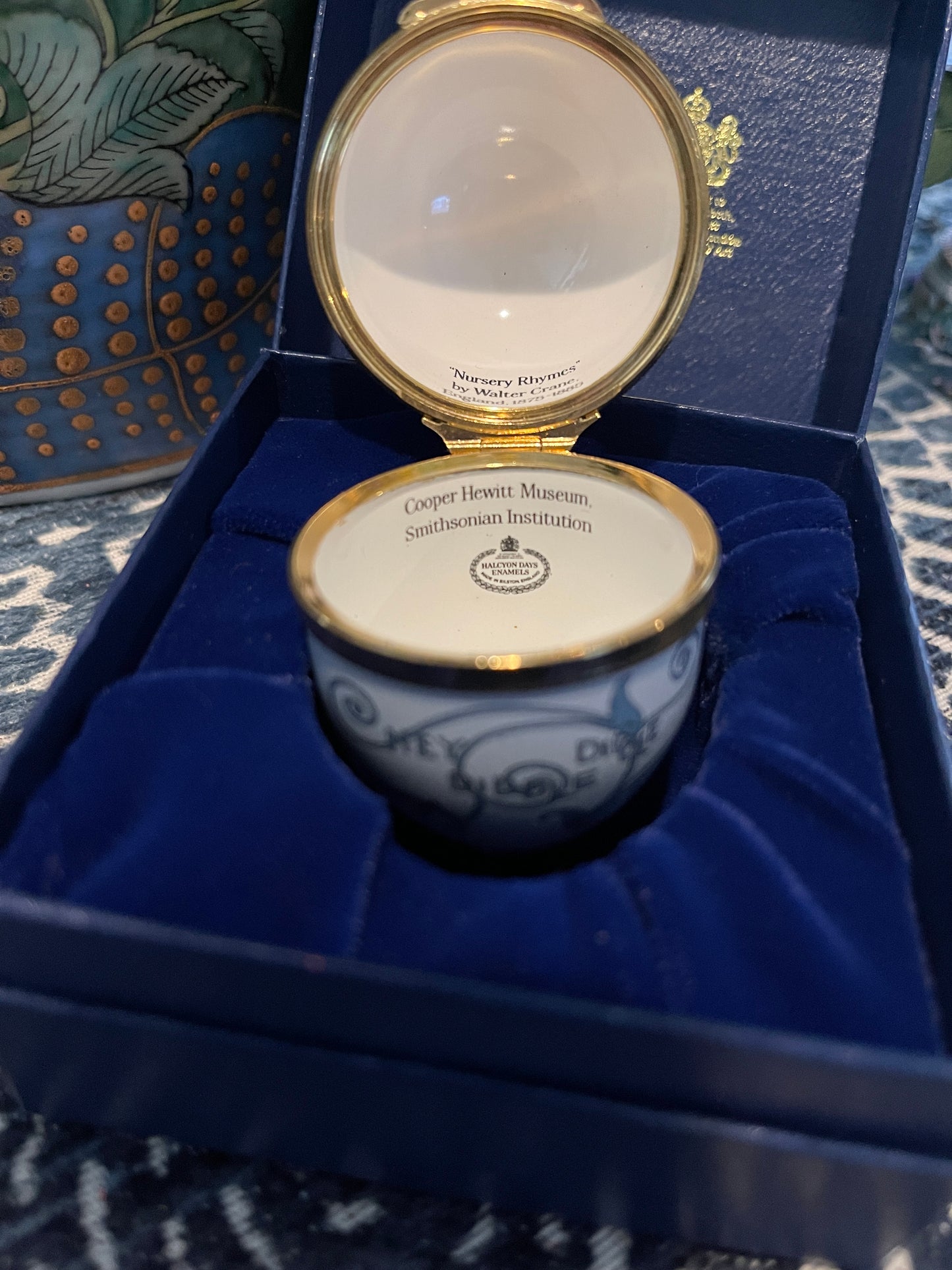 Halcyon Days Mother Goose Nursery Rhymes Enameled Egg, Made in England, Original Box