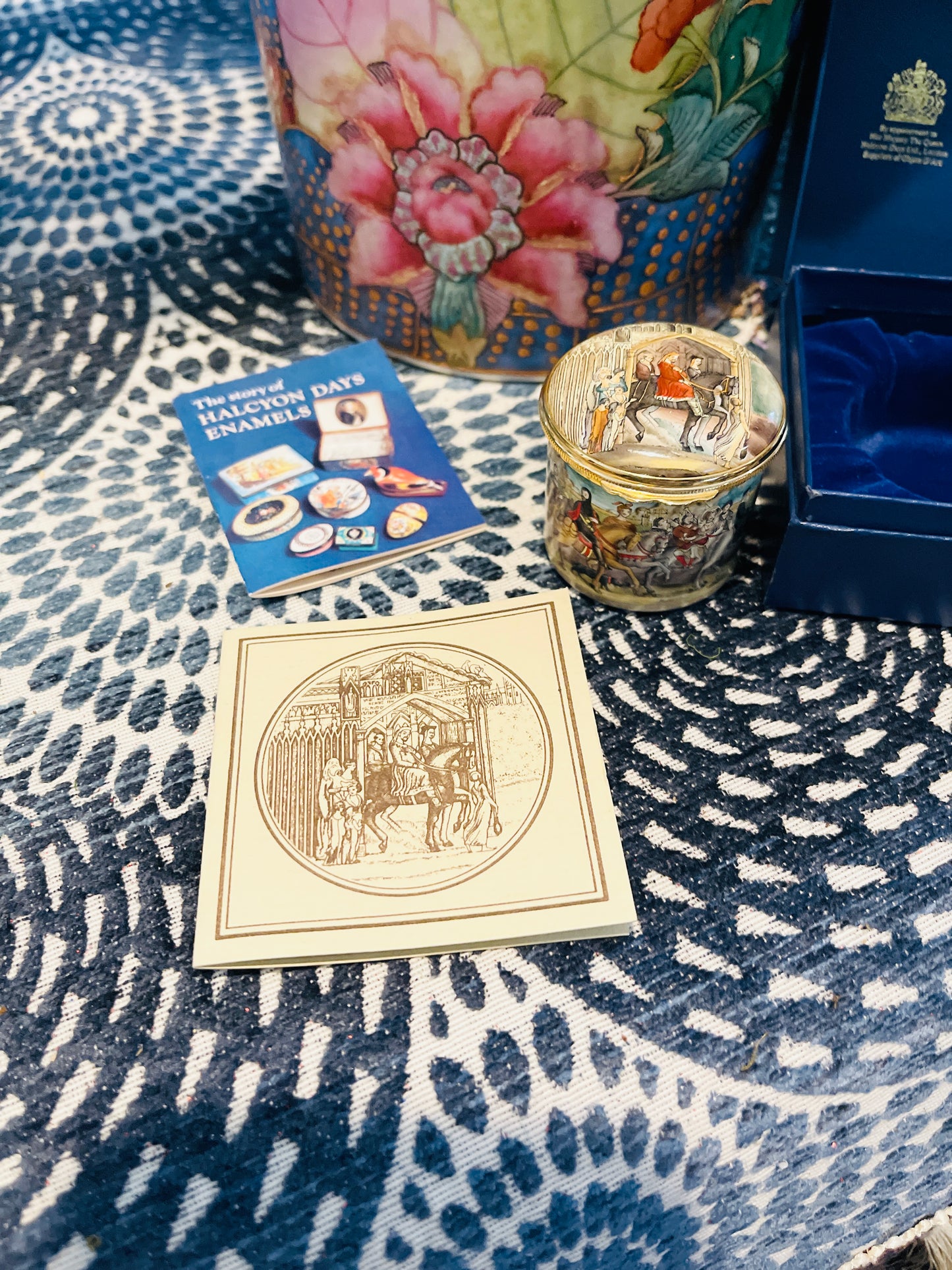 Halcyon Days Enamel ‘The Canterbury Tales’ Box, Made in England, "Halcyon Days Enamels - England - Bilston & Battersea Enamels Revival"