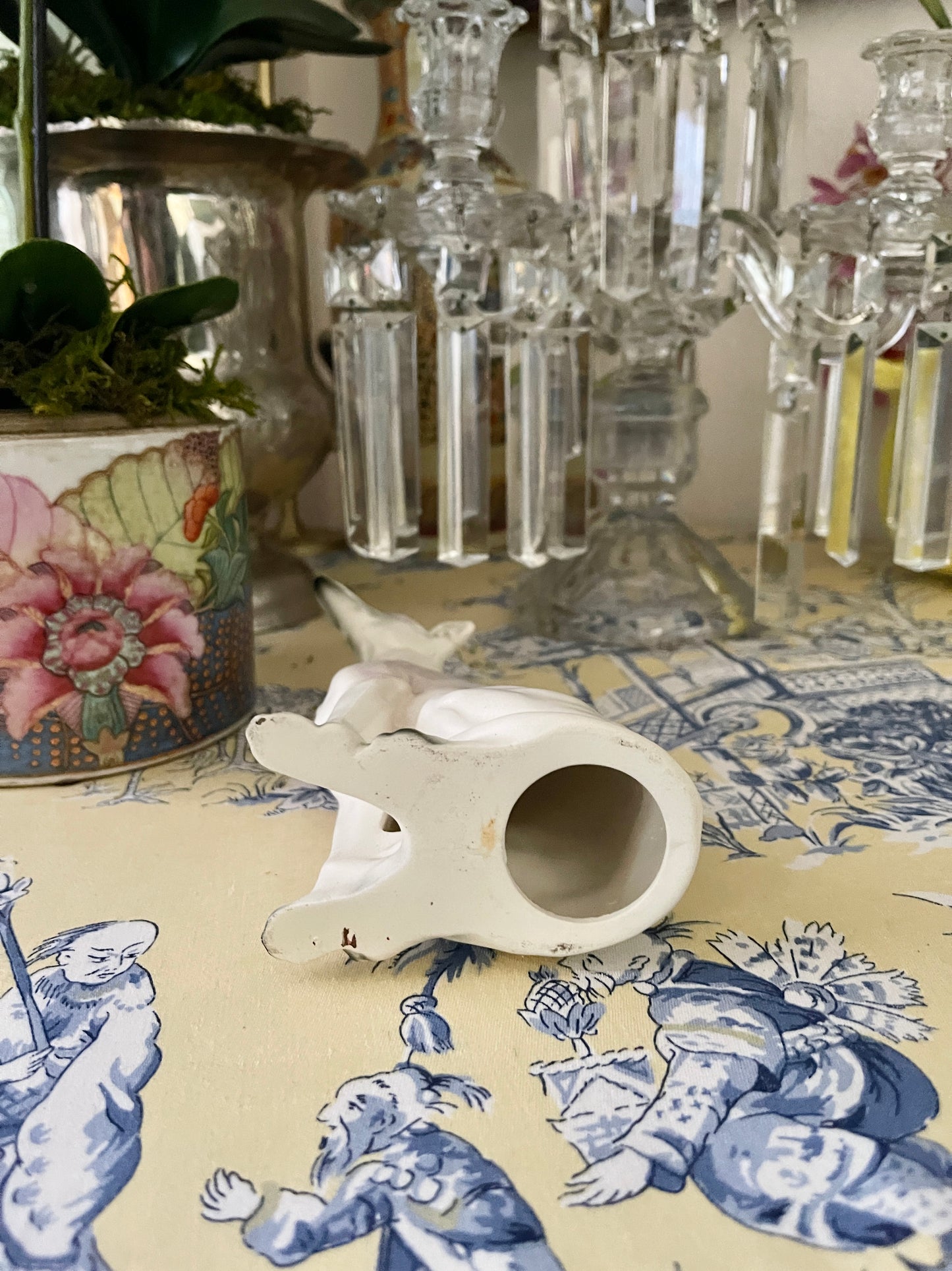 Vintage Whippet Statuette, Hand Painted, Perfect Shelf Decor