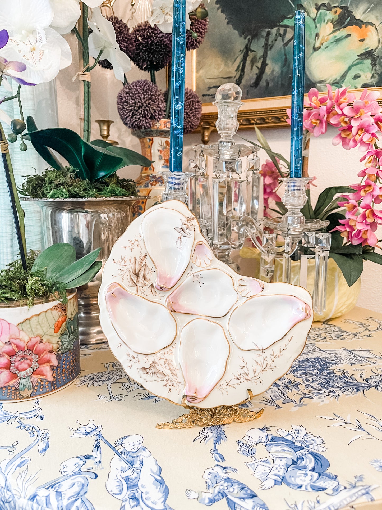 Antique Oyster Plate, ABR French Co, Boston, circa Early 1900s