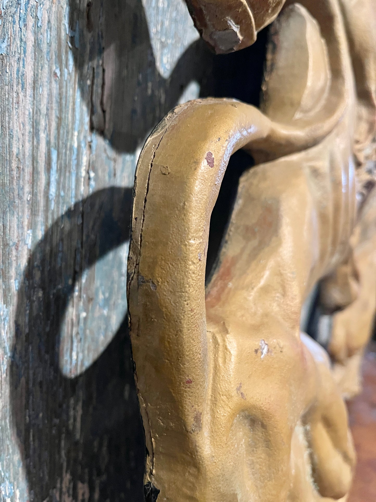 Vintage Gilded Tole Rampant Lion Wall Plaques