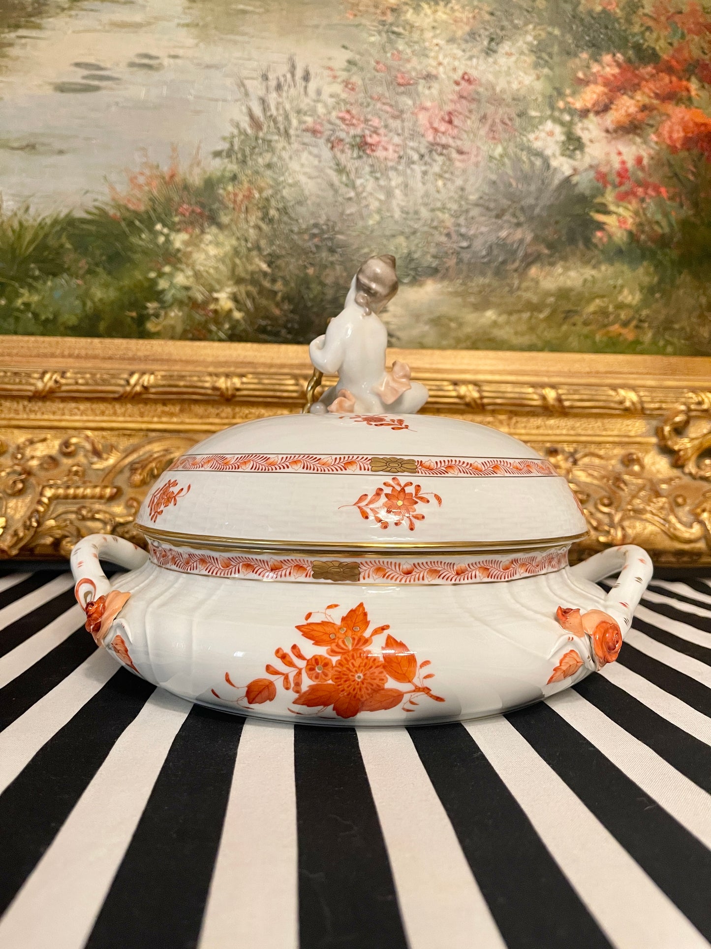 Herend Chinese Bouquet Figural Tureen