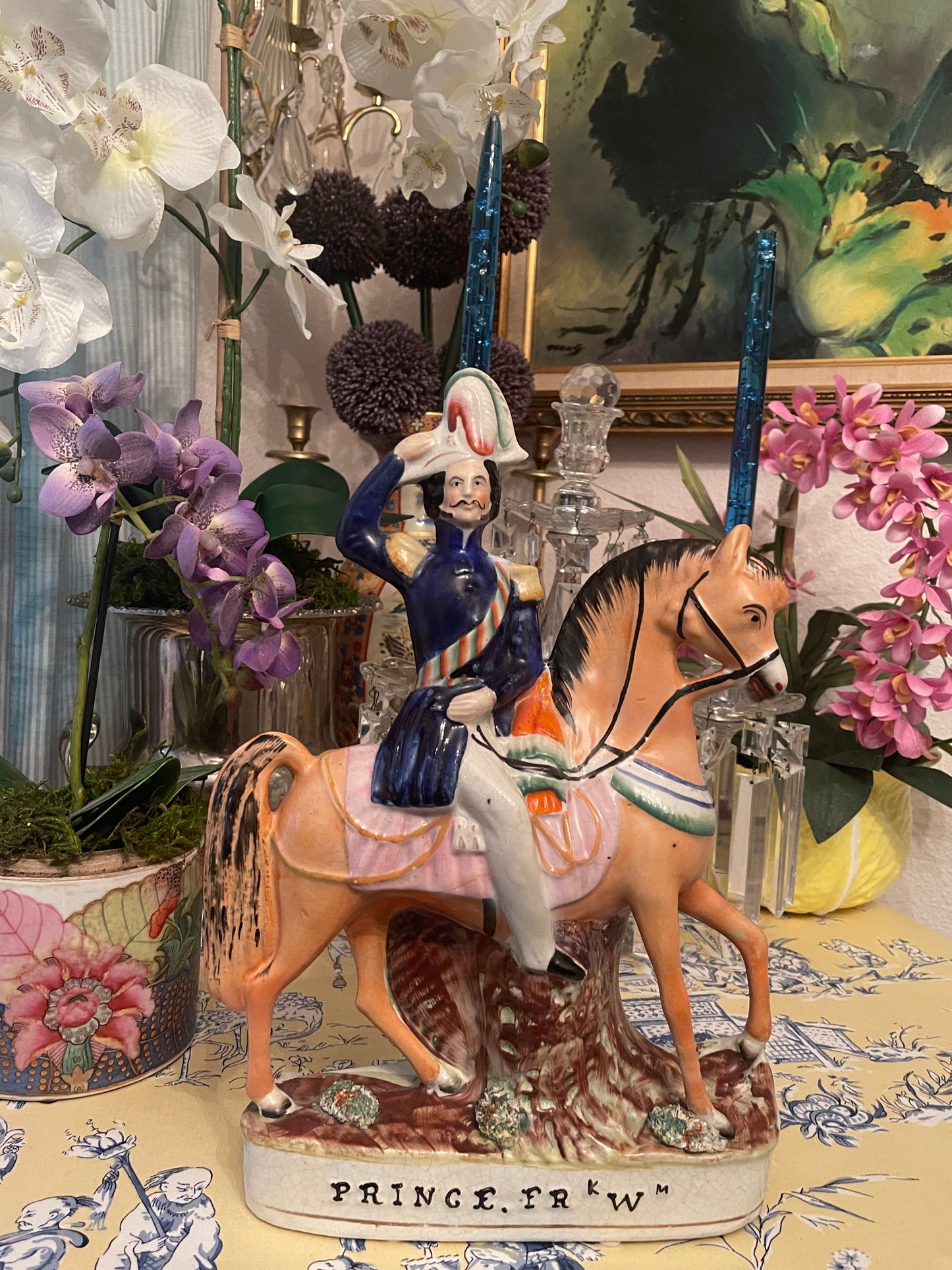 Prince Friedrich William on Horseback, Staffordshire Mantle Statuette, King of Prussia, Relation of Queen Victoria and Prince Albert