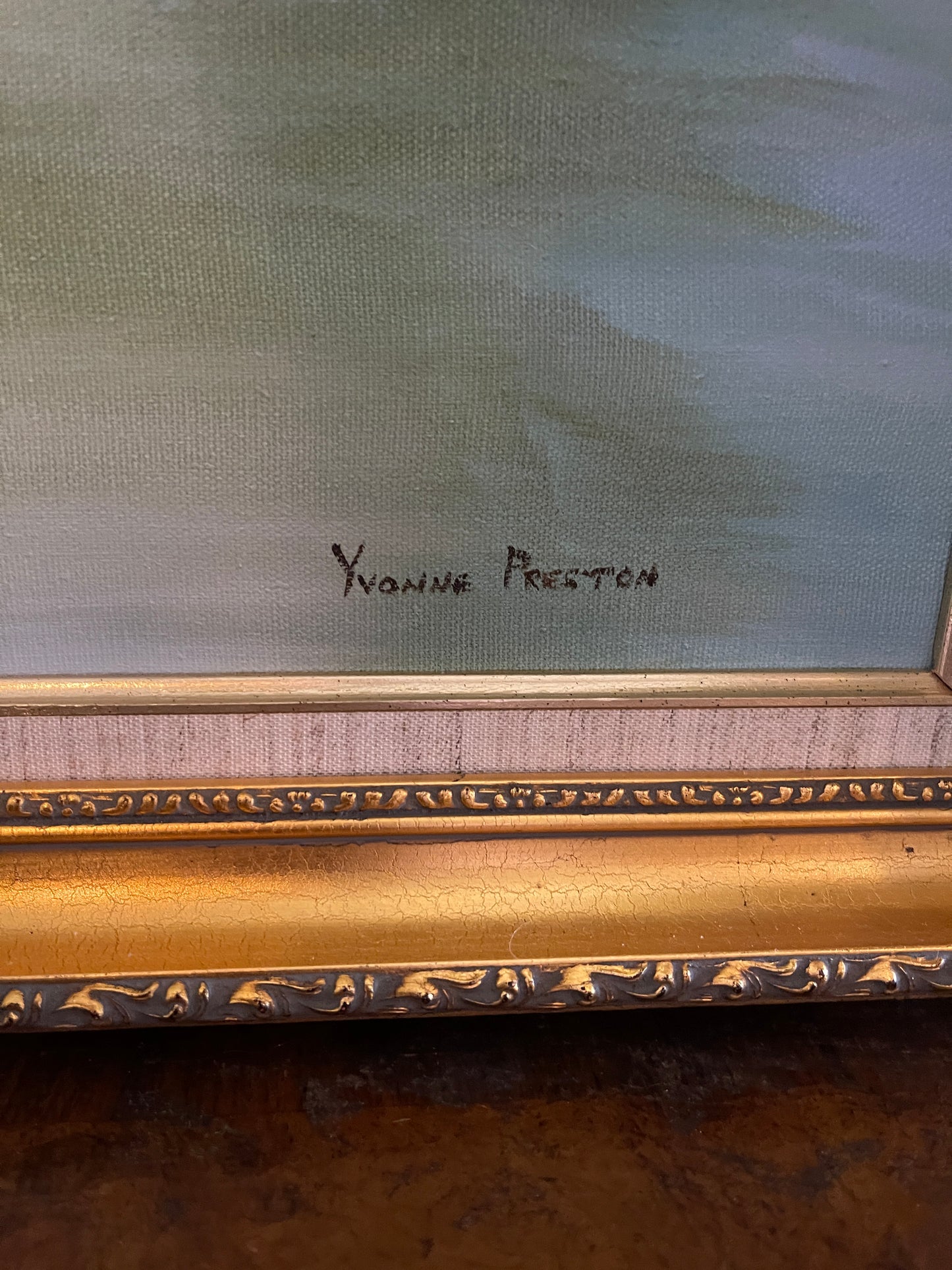 Black Swan Painting Set in Maui, Original Painting, Signed and Framed