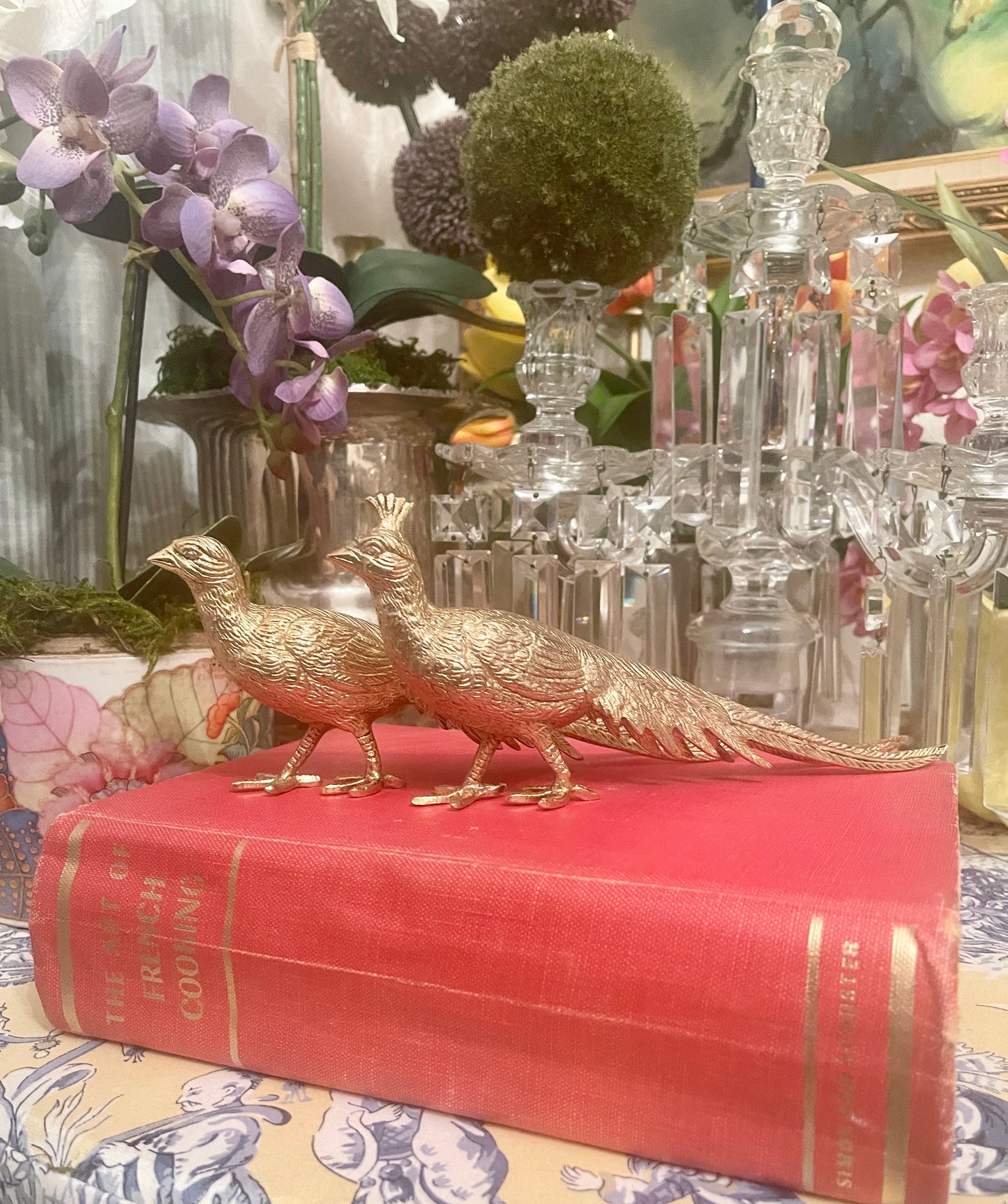 Vintage Gold Tole Pheasants