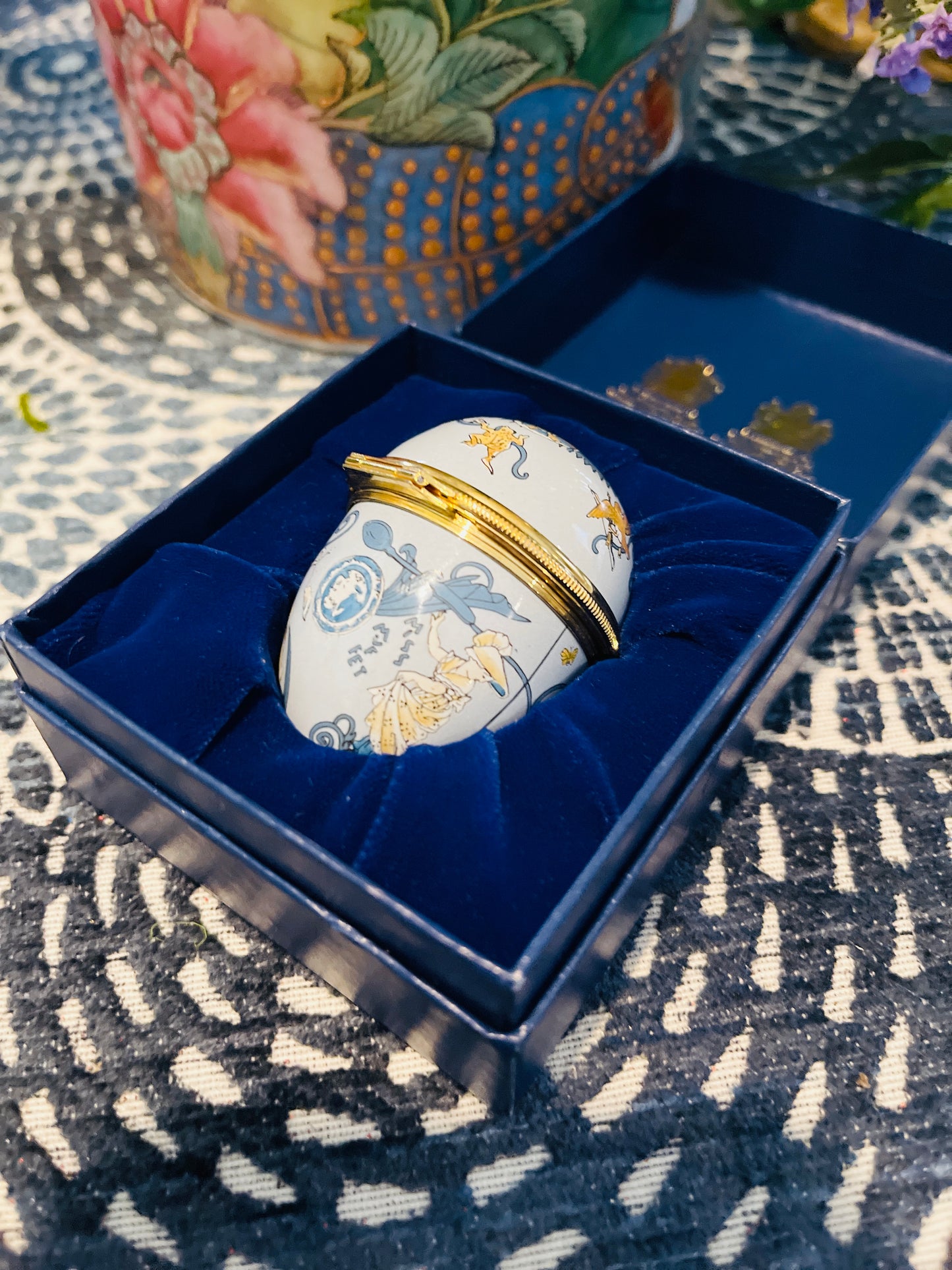 Halcyon Days Mother Goose Nursery Rhymes Enameled Egg, Made in England, Original Box