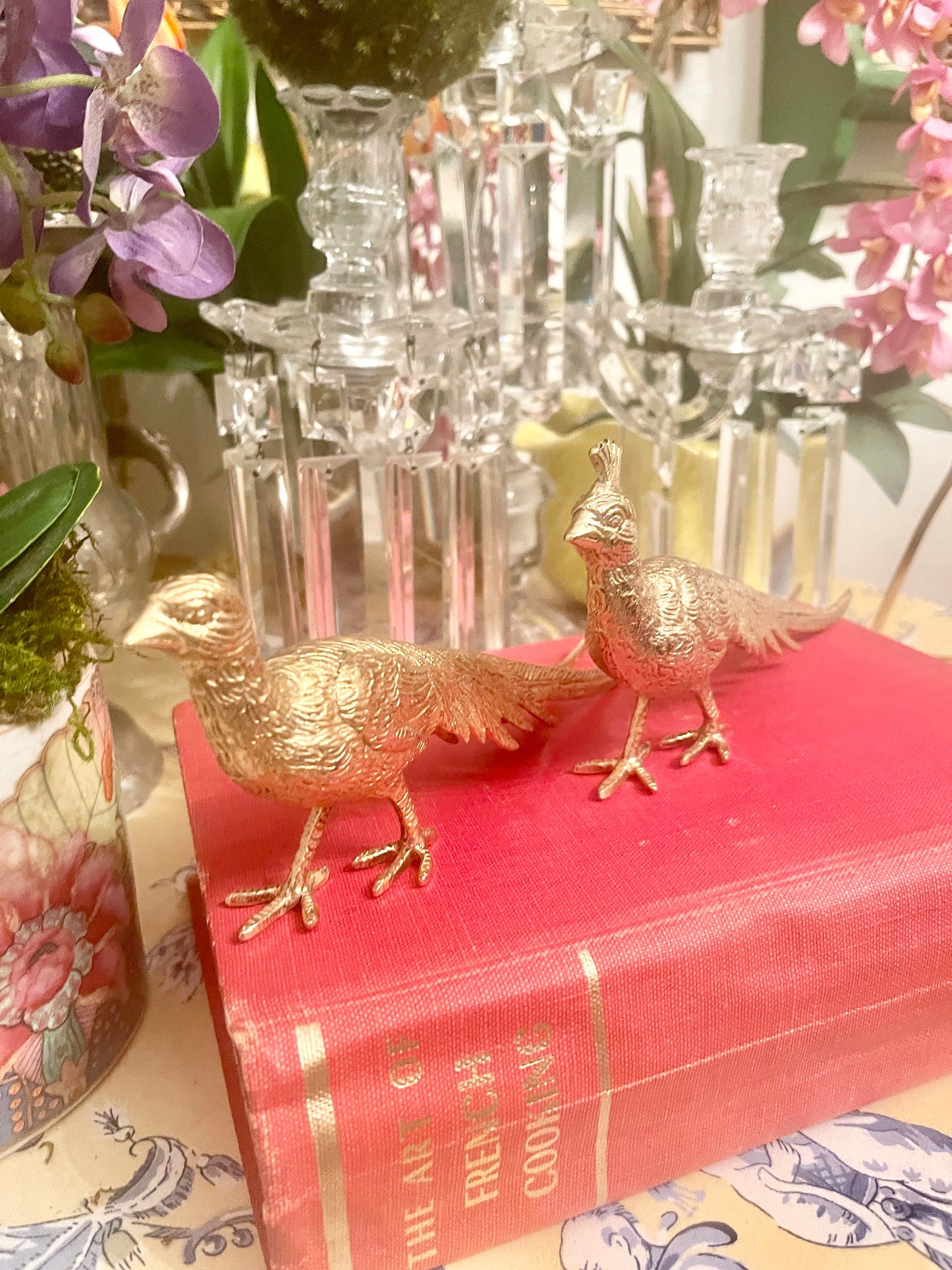 Vintage Gold Tole Pheasants