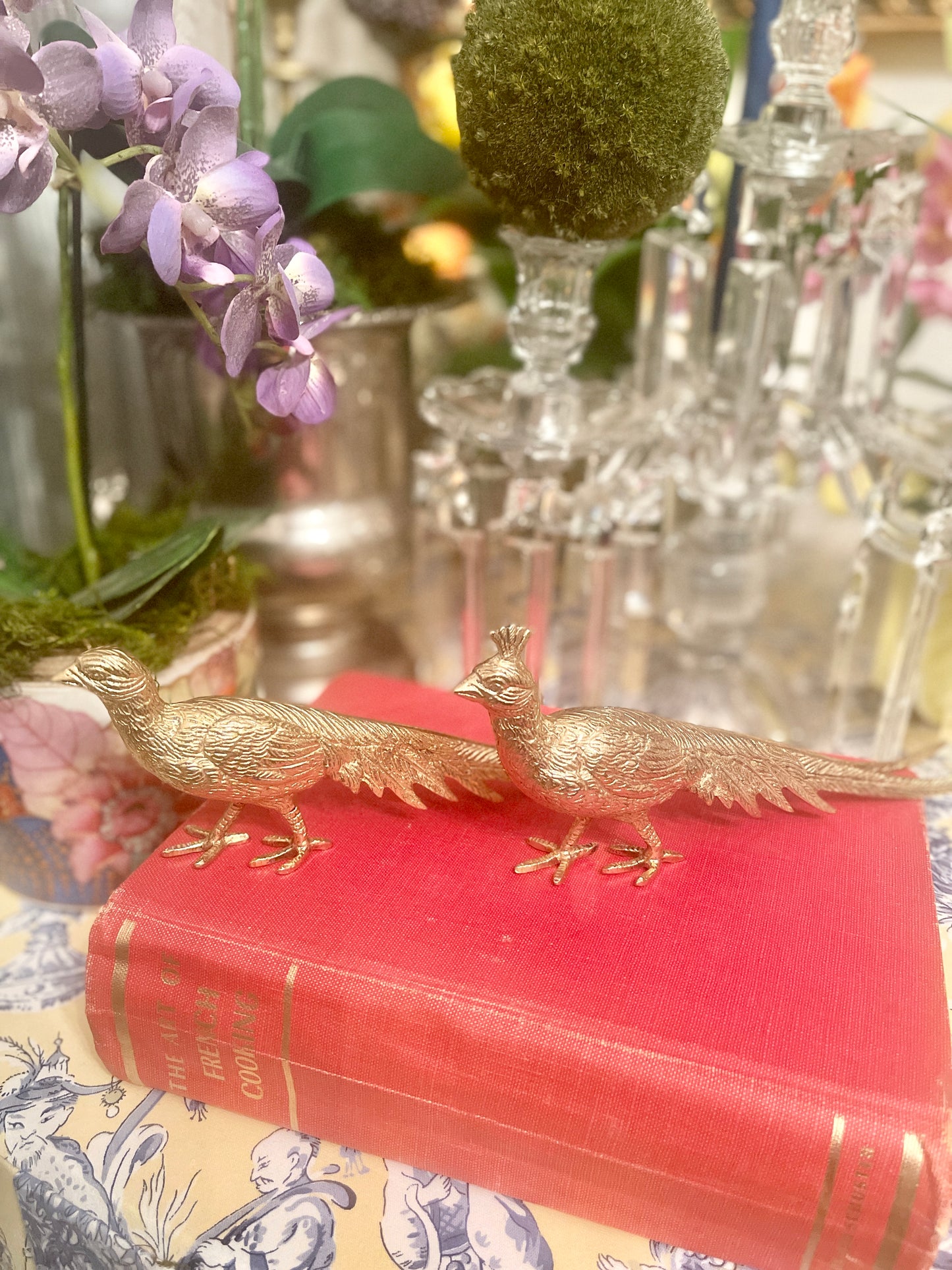 Vintage Gold Tole Pheasants